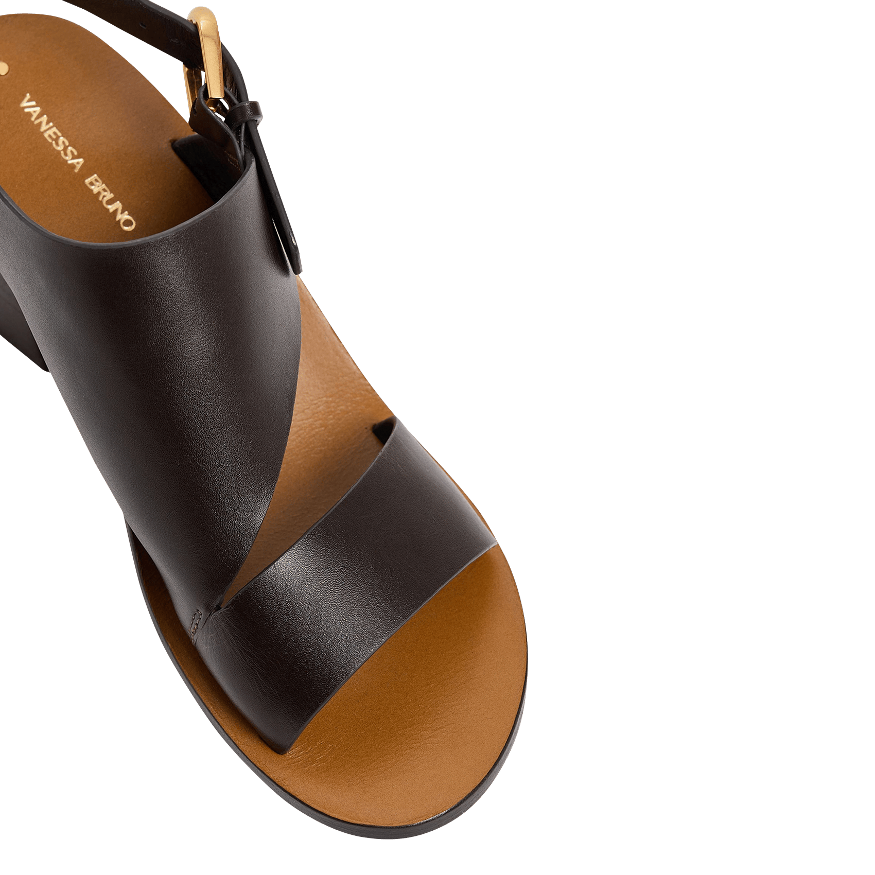 Hoge, leren sandalen VANESSA BRUNO Bruin