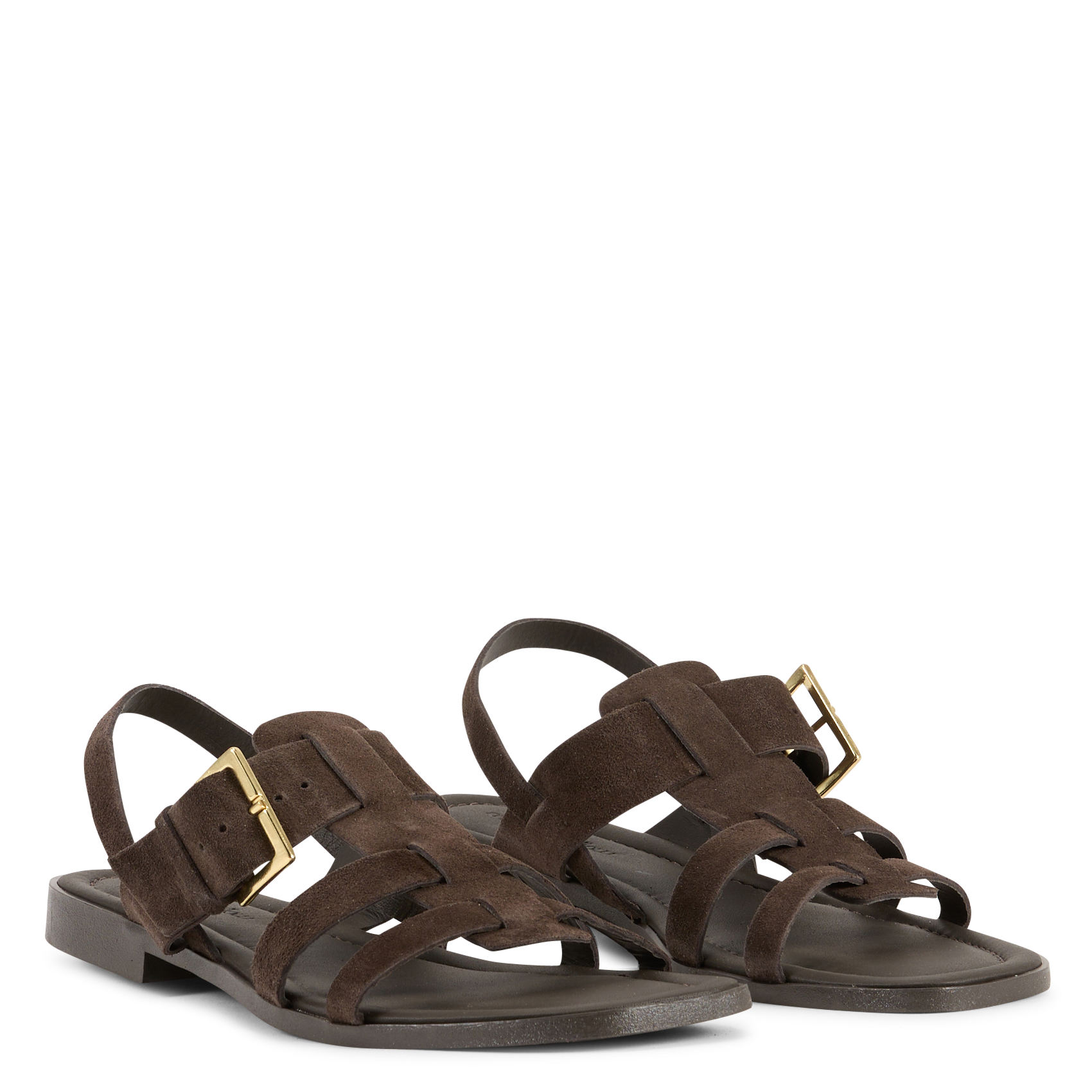 Aouda flat leather sandals MELLOW YELLOW Brown