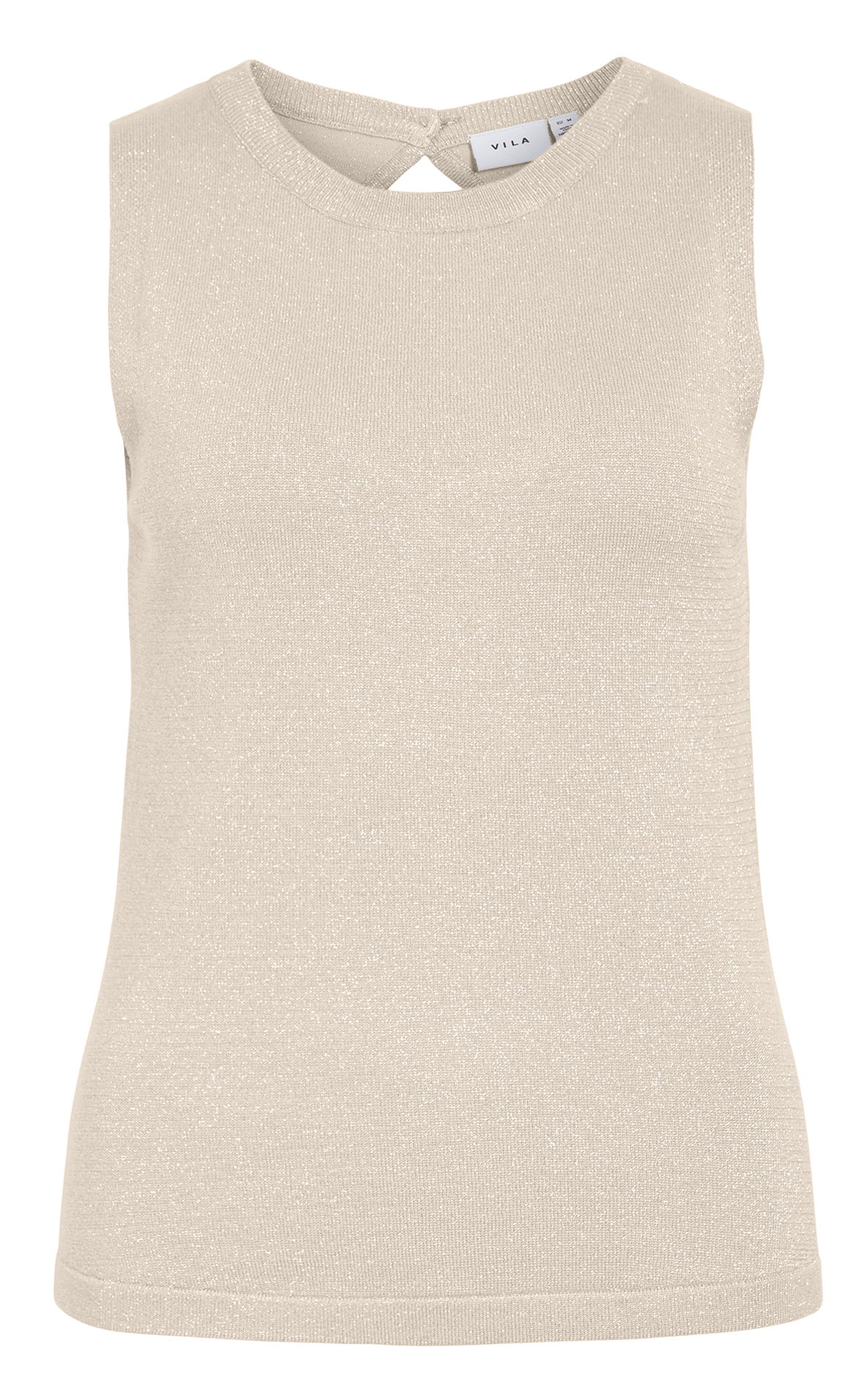 Top recto de cuello redondo en tejido de lurex VILA