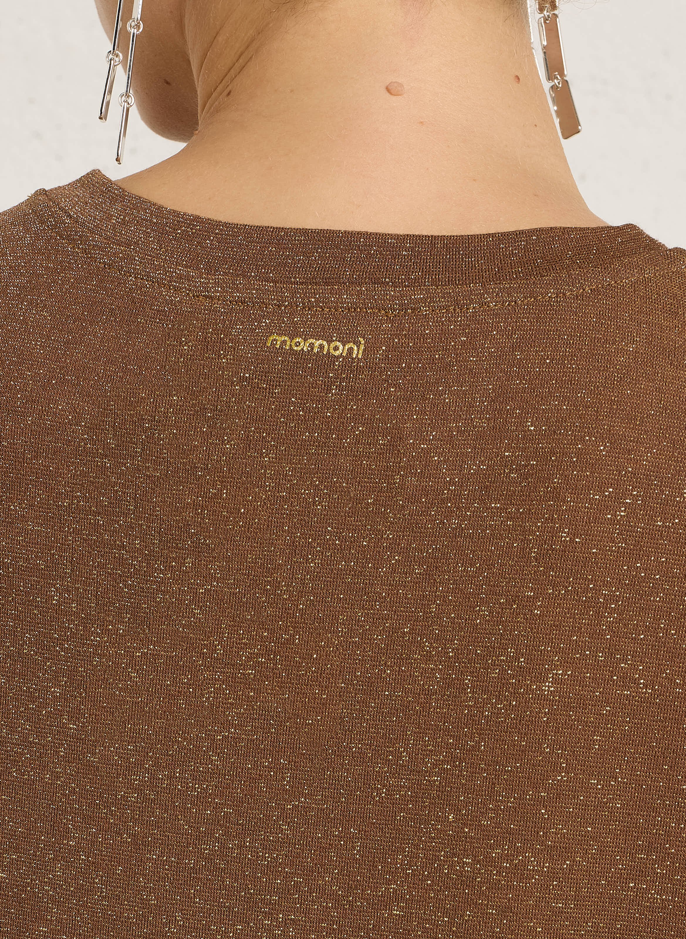 Tee-shirt ample col rond métallisé  MOMONI Beige