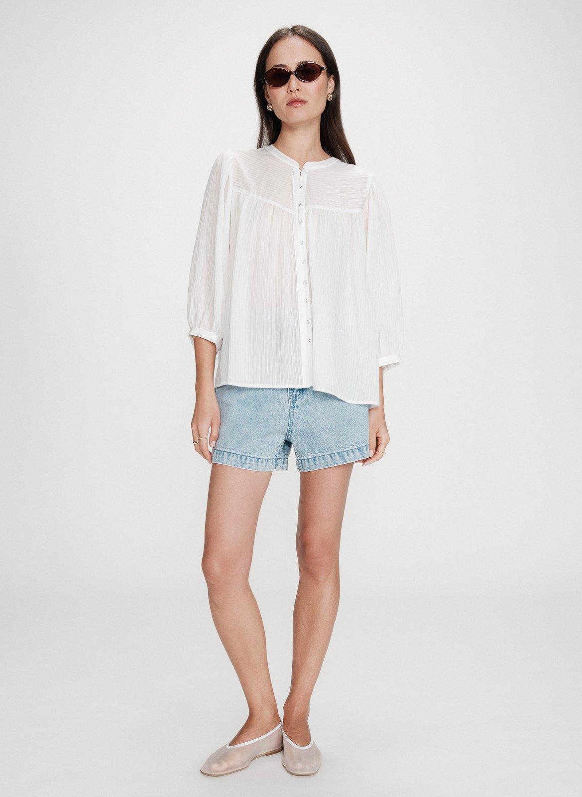 Blouse col rond  GRACE ET MILA Blanc