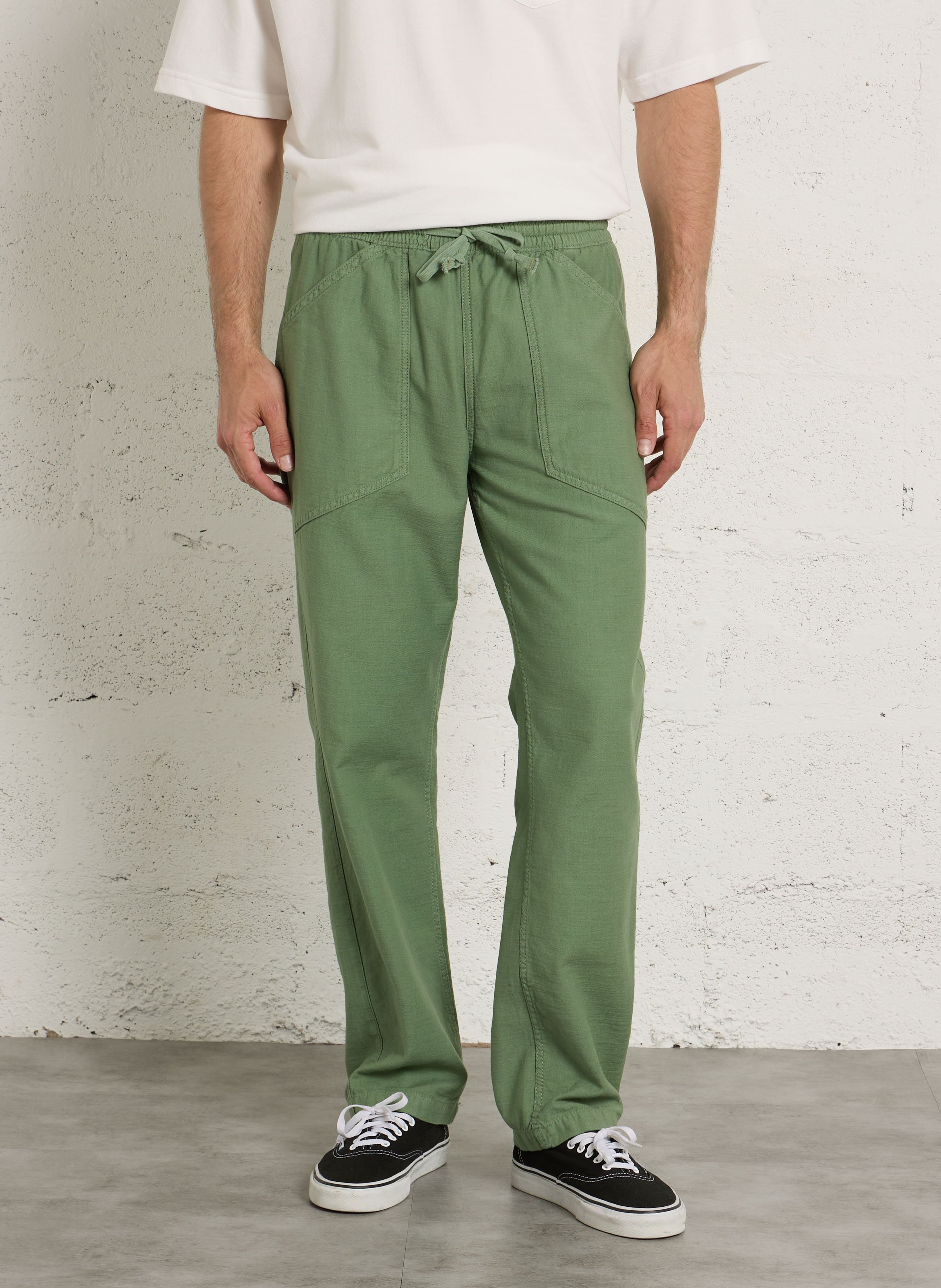 Slim-fit cotton cargo pants LE TEMPS DES CERISES Green