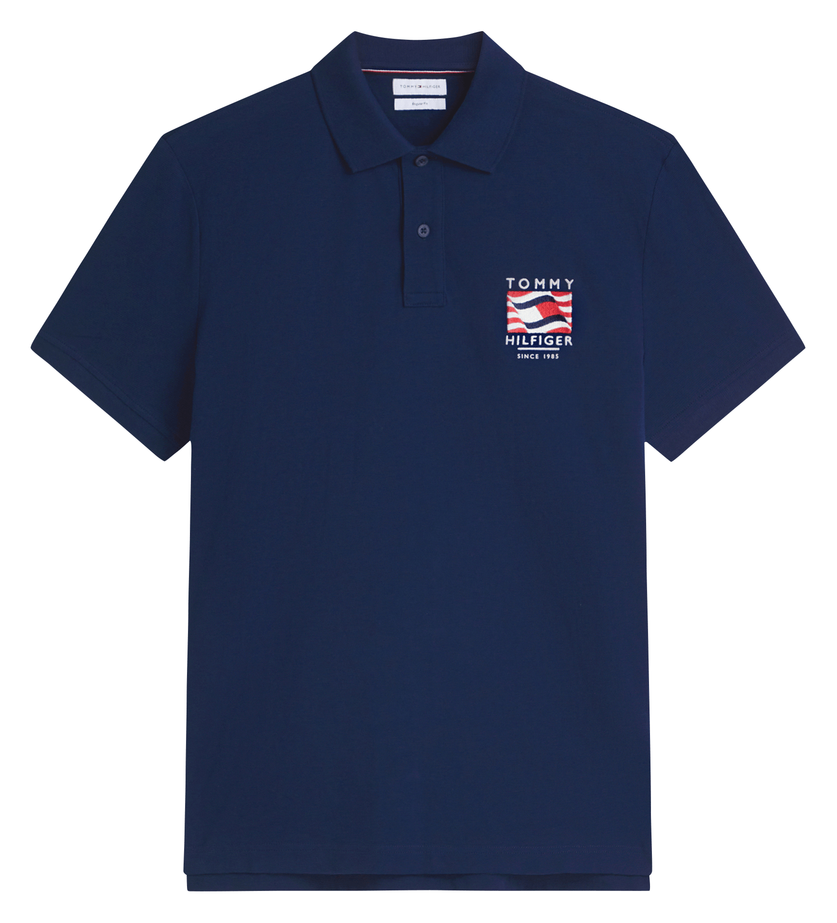 Polo droit en coton TOMMY HILFIGER Bleu