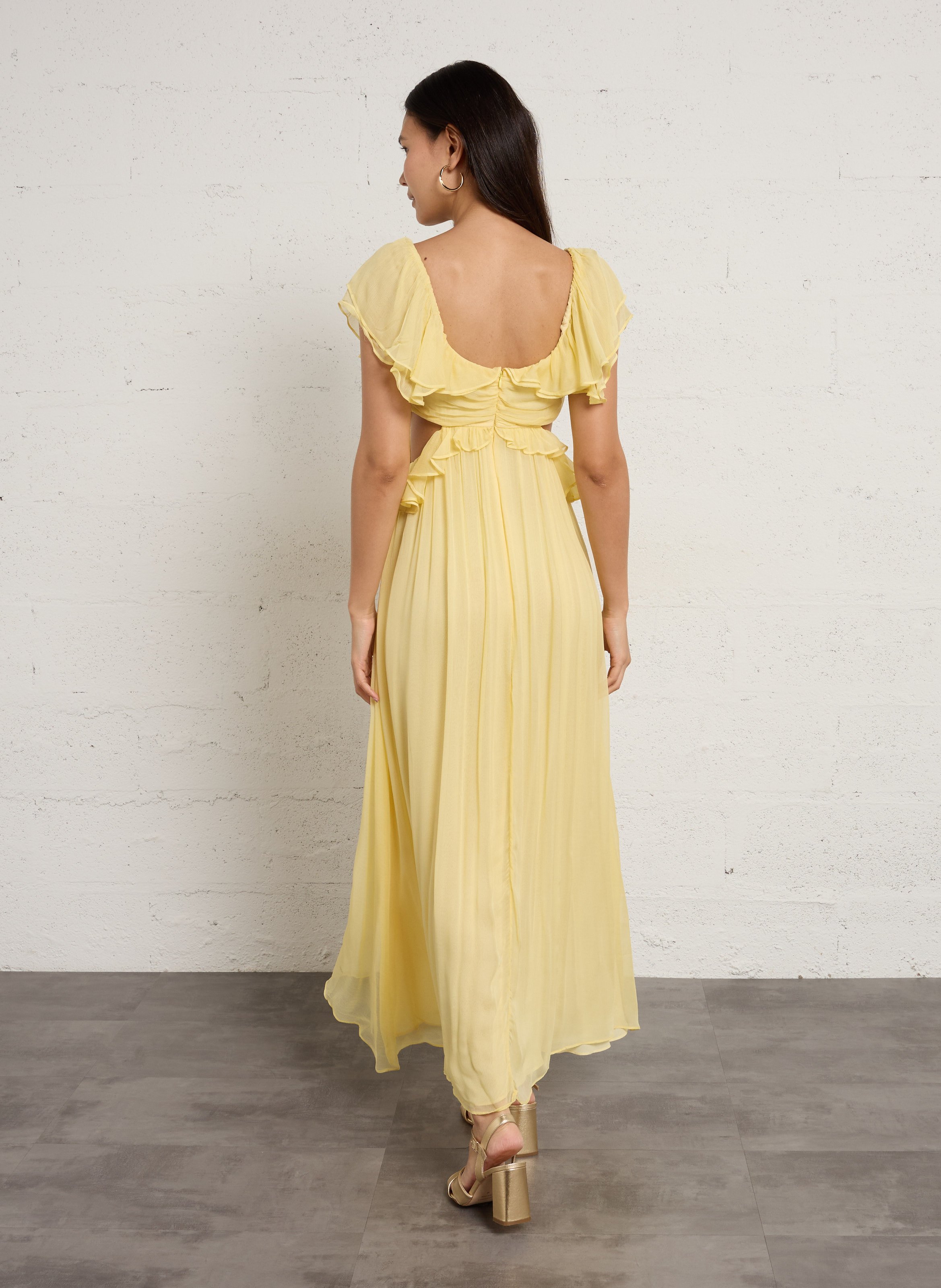 Robe longue fluide BERENICE Jaune