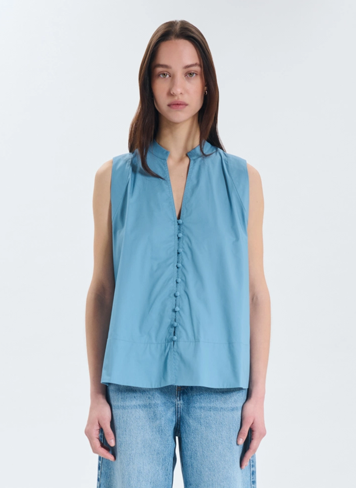 Top ample en coton ZAPA Bleu