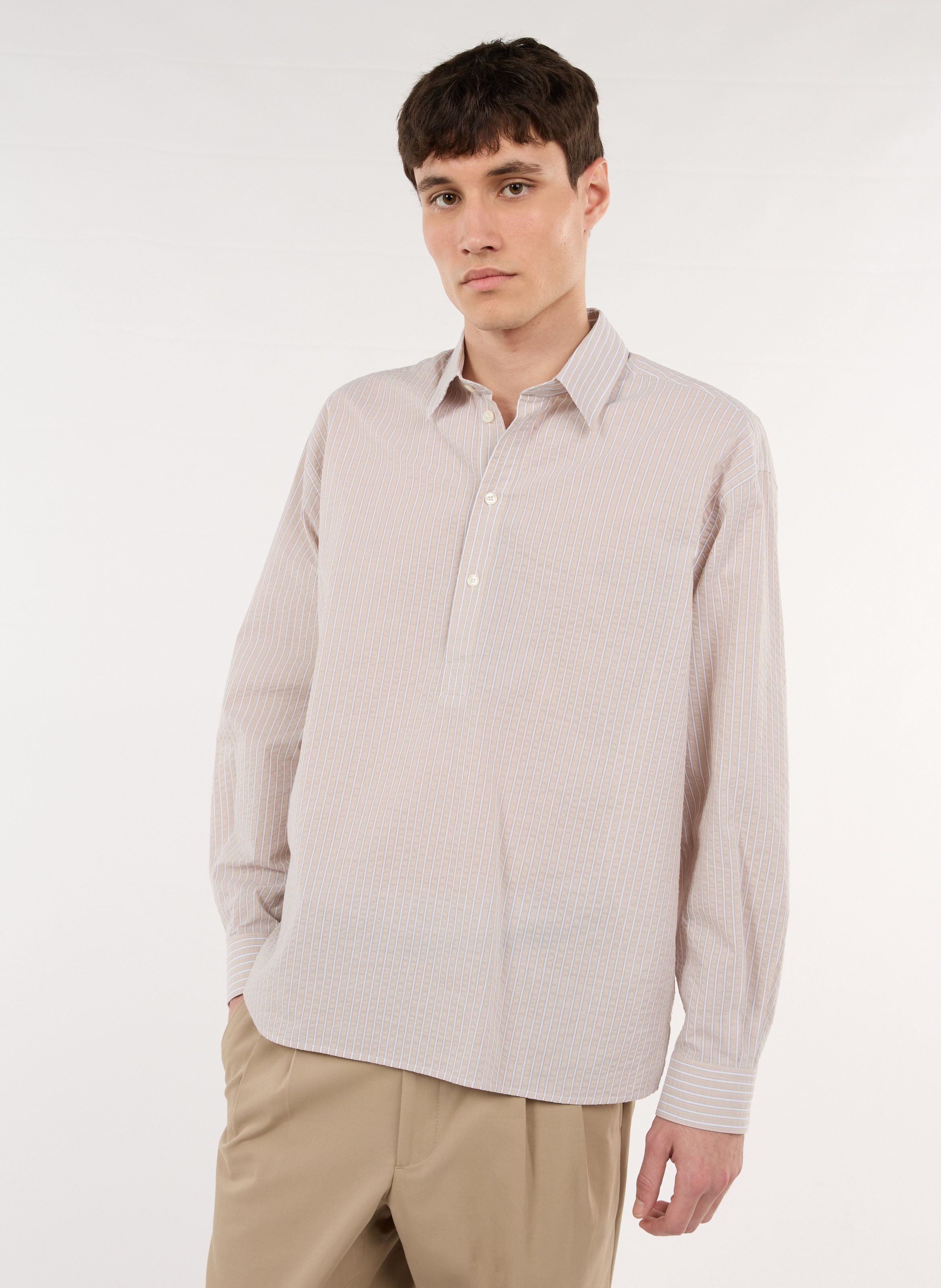 Baumwoll-Bluse SAISON 1865 Beige