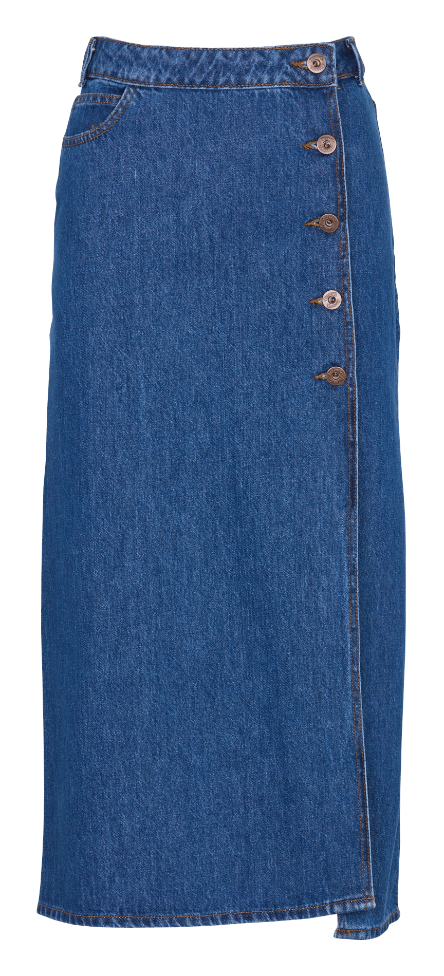 Jupe denim droite en coton BILLABONG Bleu