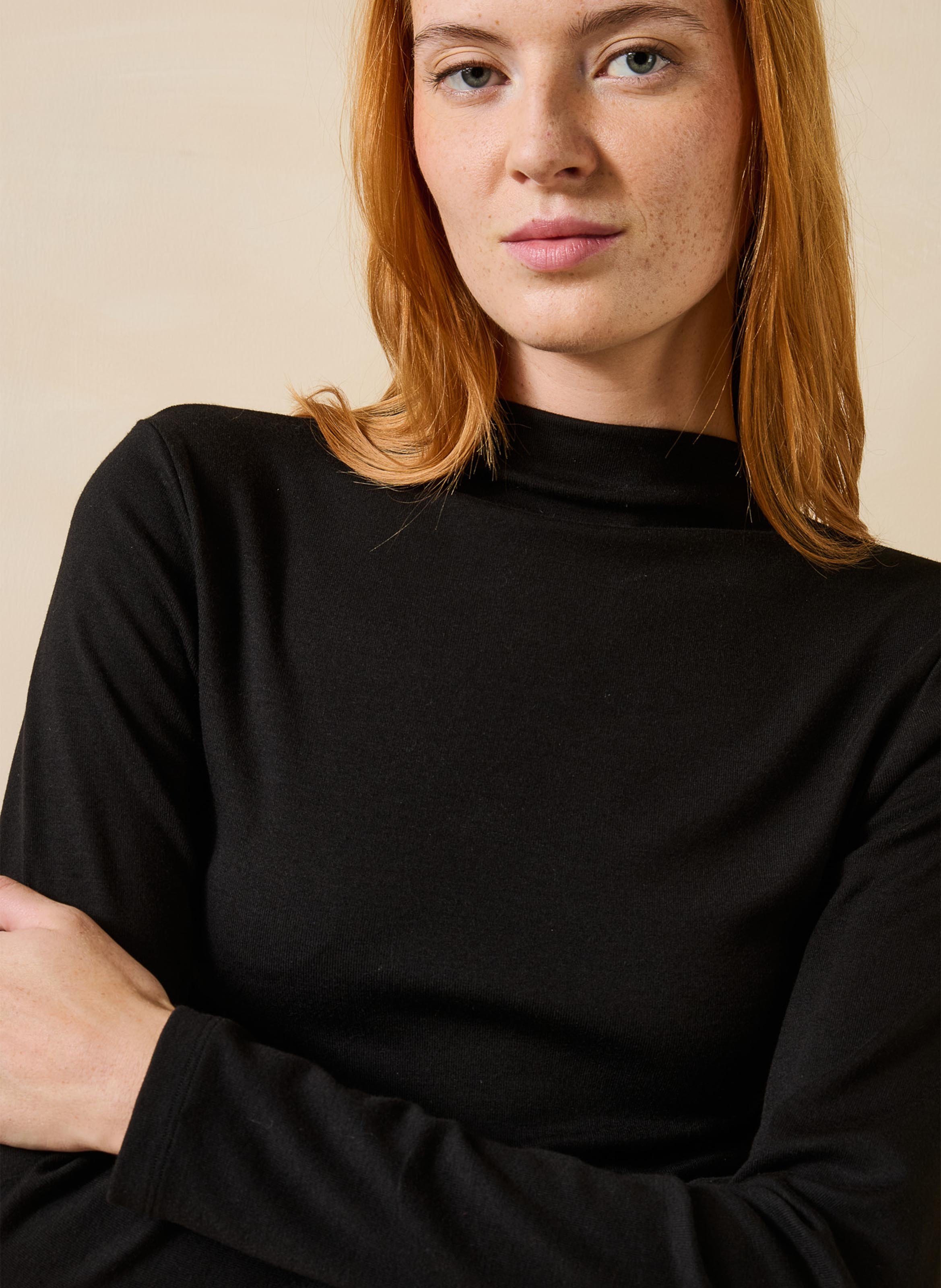 T-shirt met hoge kraag LA FEE MARABOUTEE Zwart