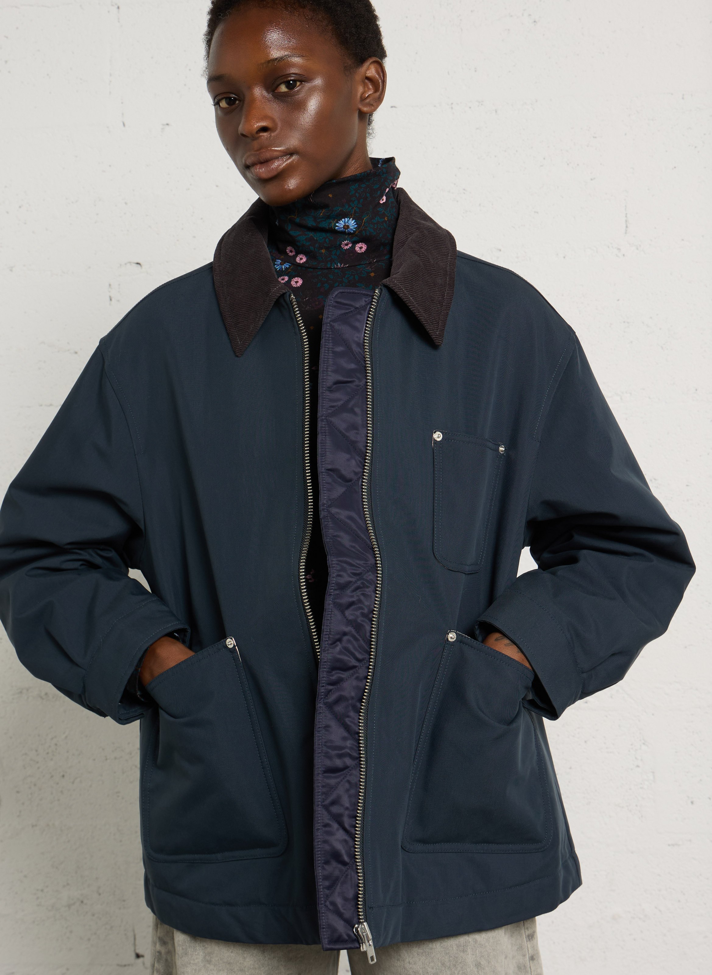 Cotton-blend jacket with classic collar BELLEROSE Blue