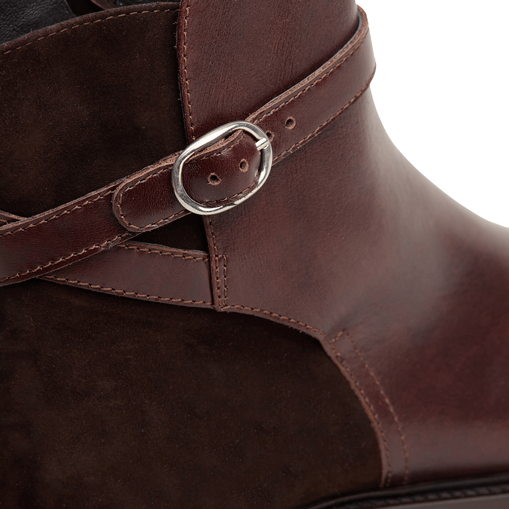 Biker-Stiefeletten aus Leder in Materialmix JONAK Braun