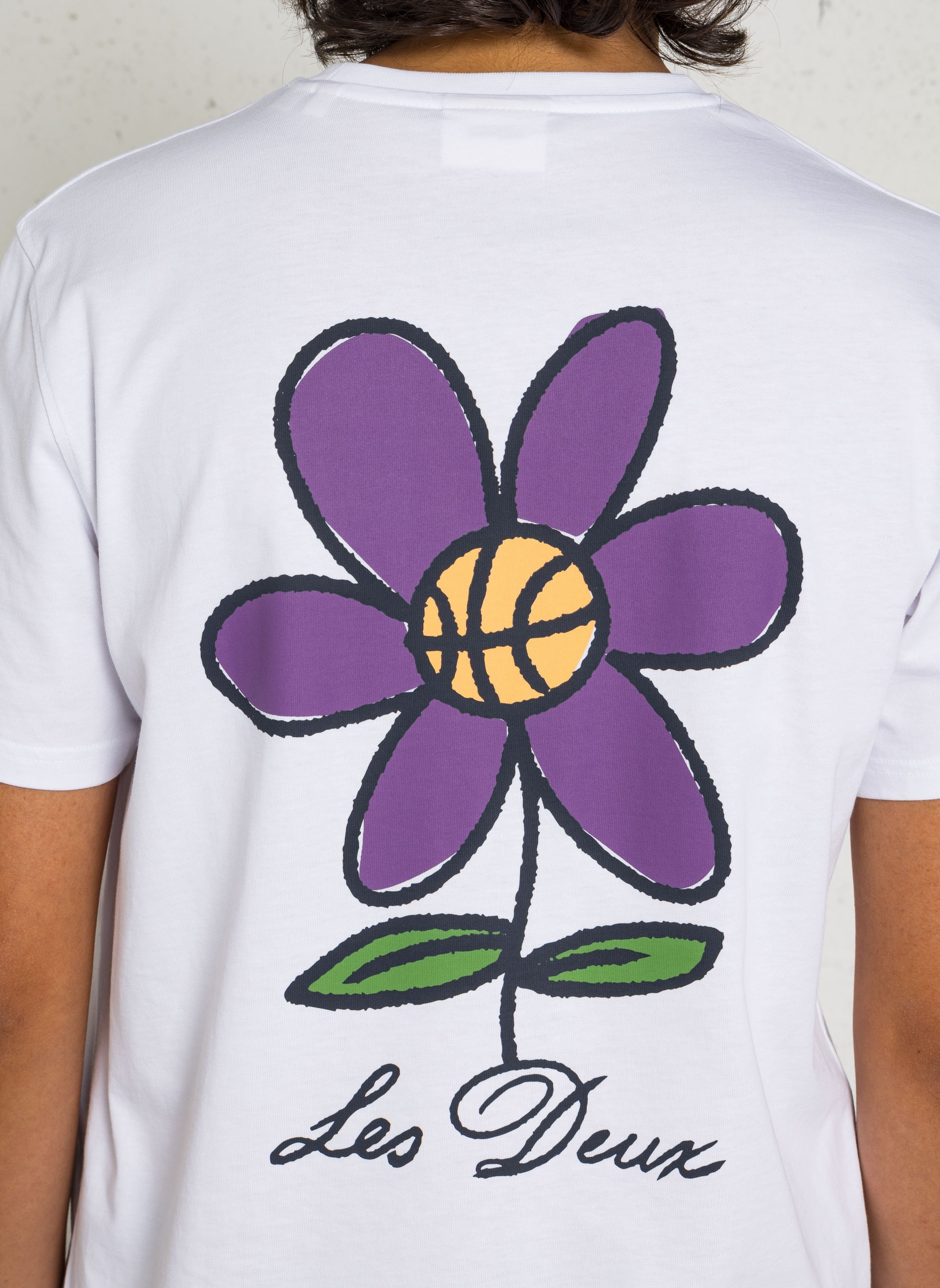 Tee-shirt col rond en coton bio LES DEUX Blanc