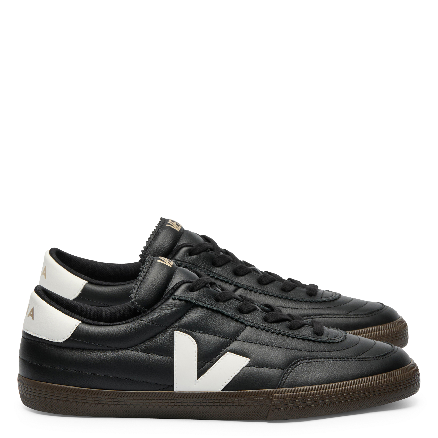 Leather low-top sneakers VEJA Black