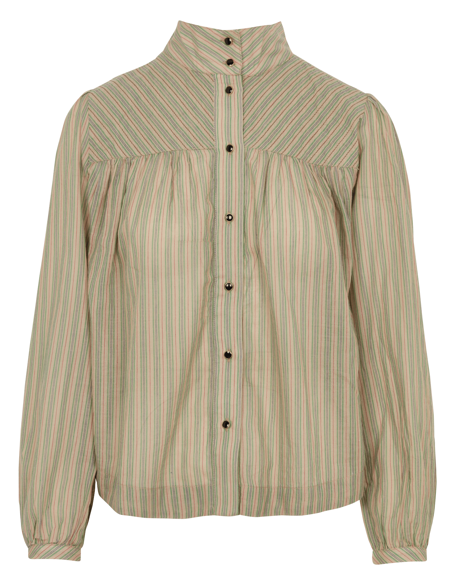Gestreifte Bio-Baumwollbluse LEON & HARPER Grun