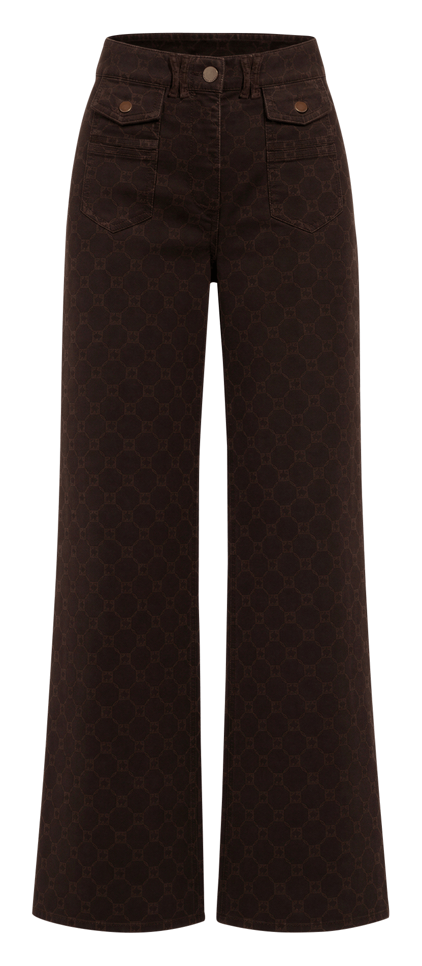 Jean flare motif monogramme en coton mélangé GERARD DAREL Marron