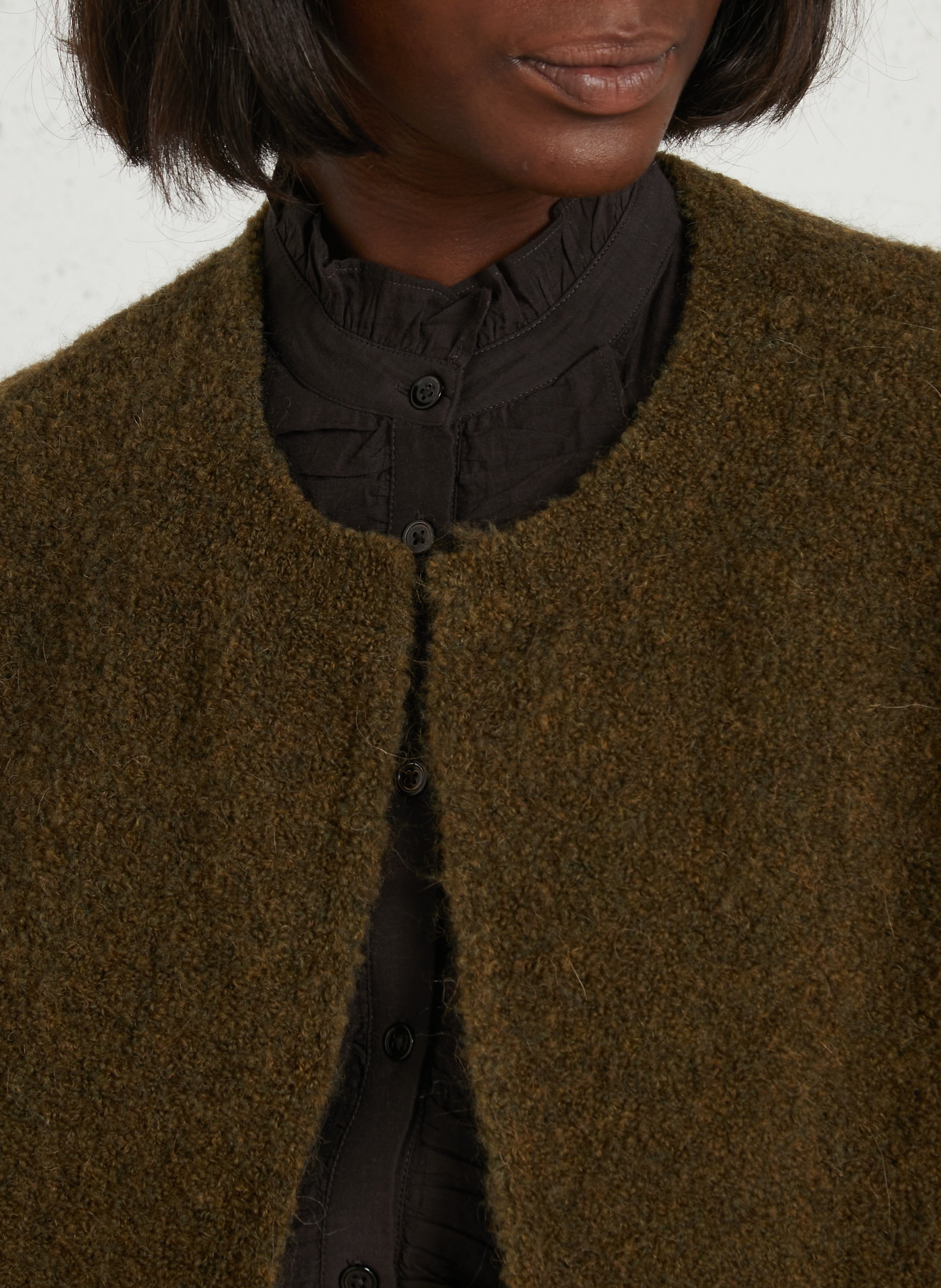 Straight cardigan DES PETITS HAUTS Green
