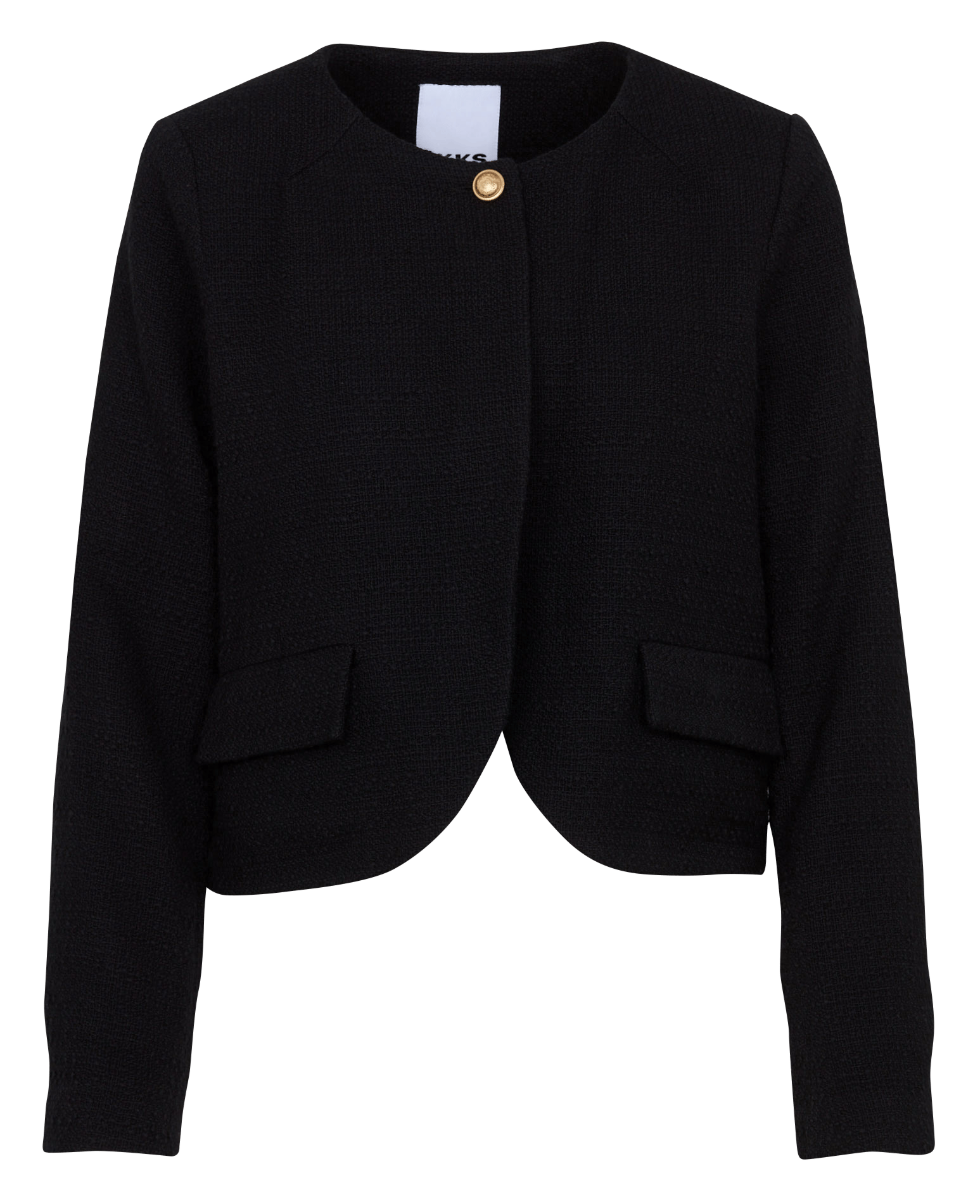 Veste courte et droite effet tweed IKKS Noir
