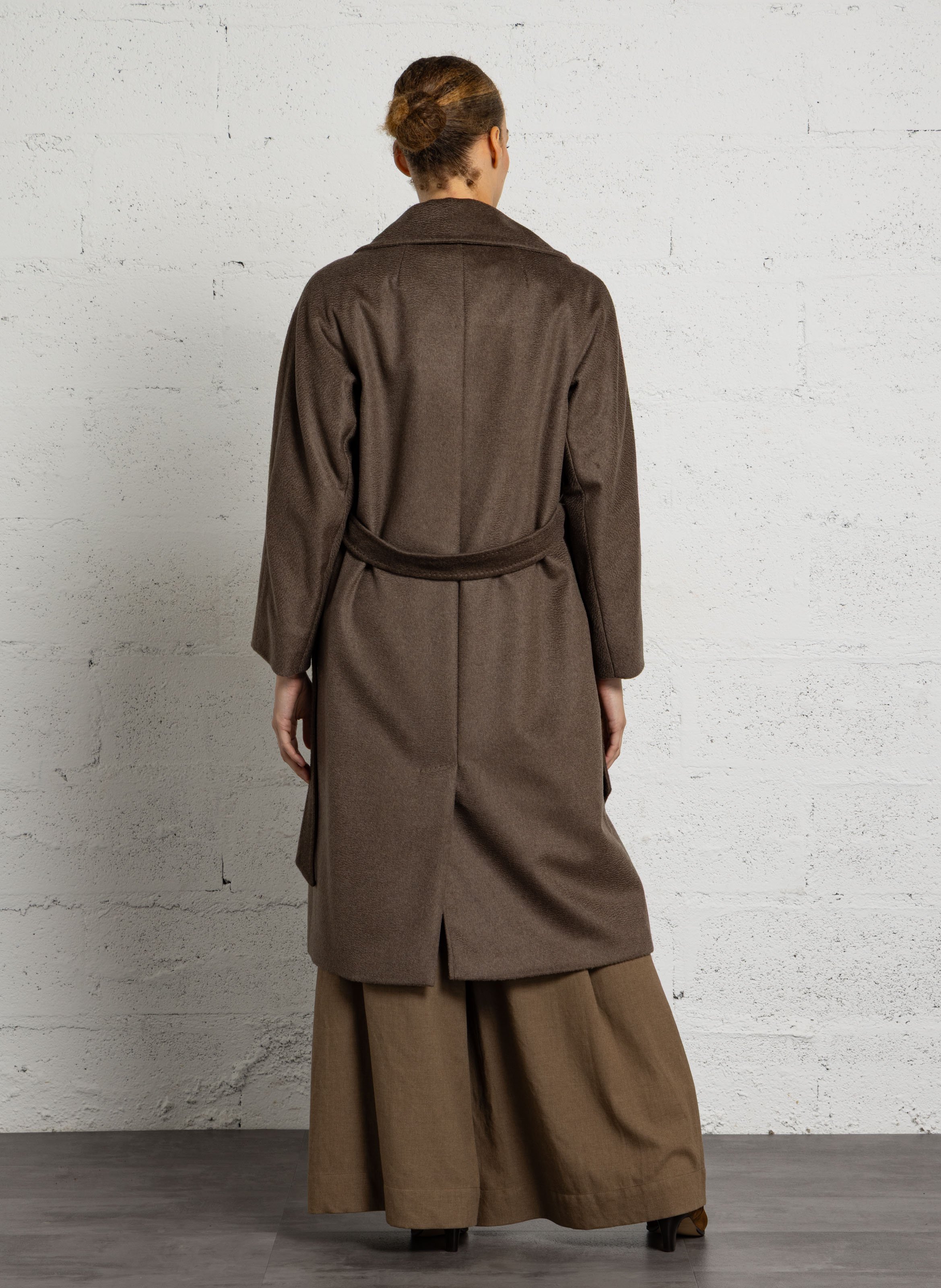 Long belted wool coat MAX MARA WEEK END Brown