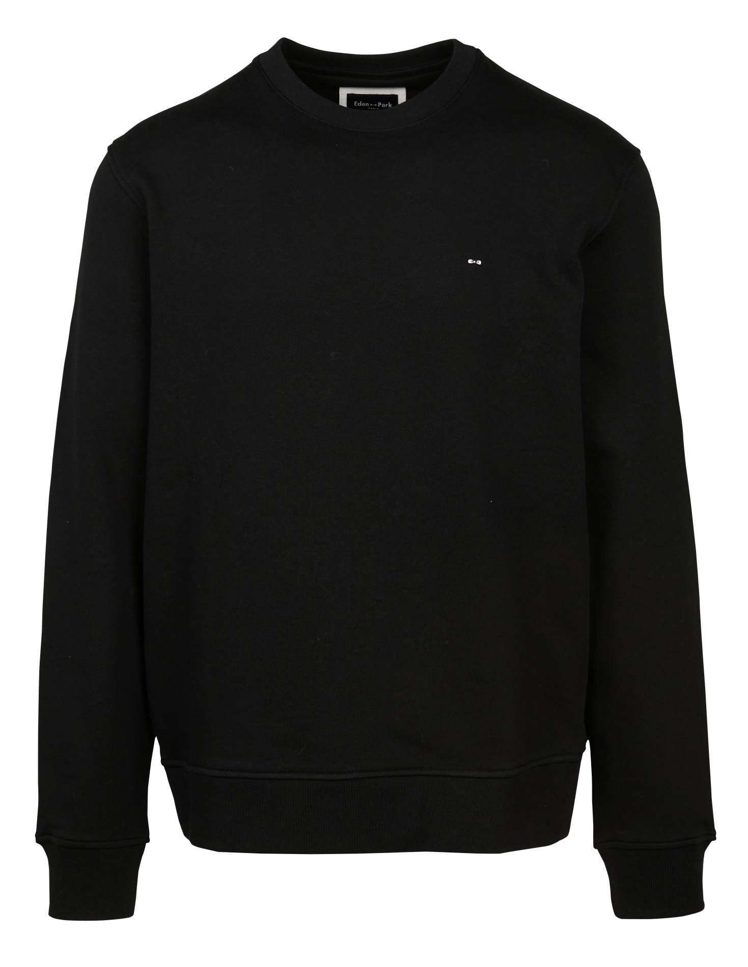 Sweat col rond droit uni EDEN PARK Noir