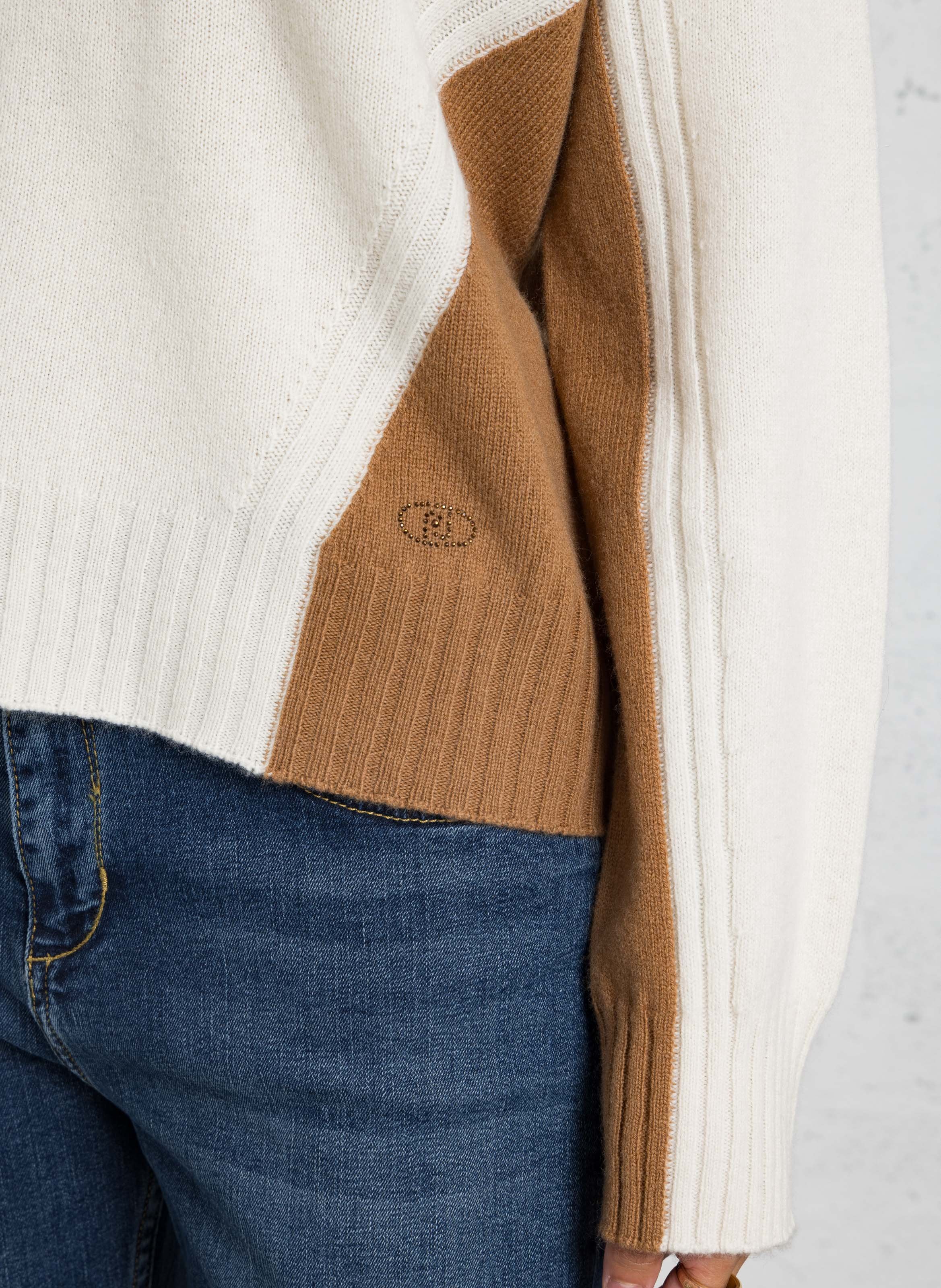 Pull à col v en laine LIU JO Blanc