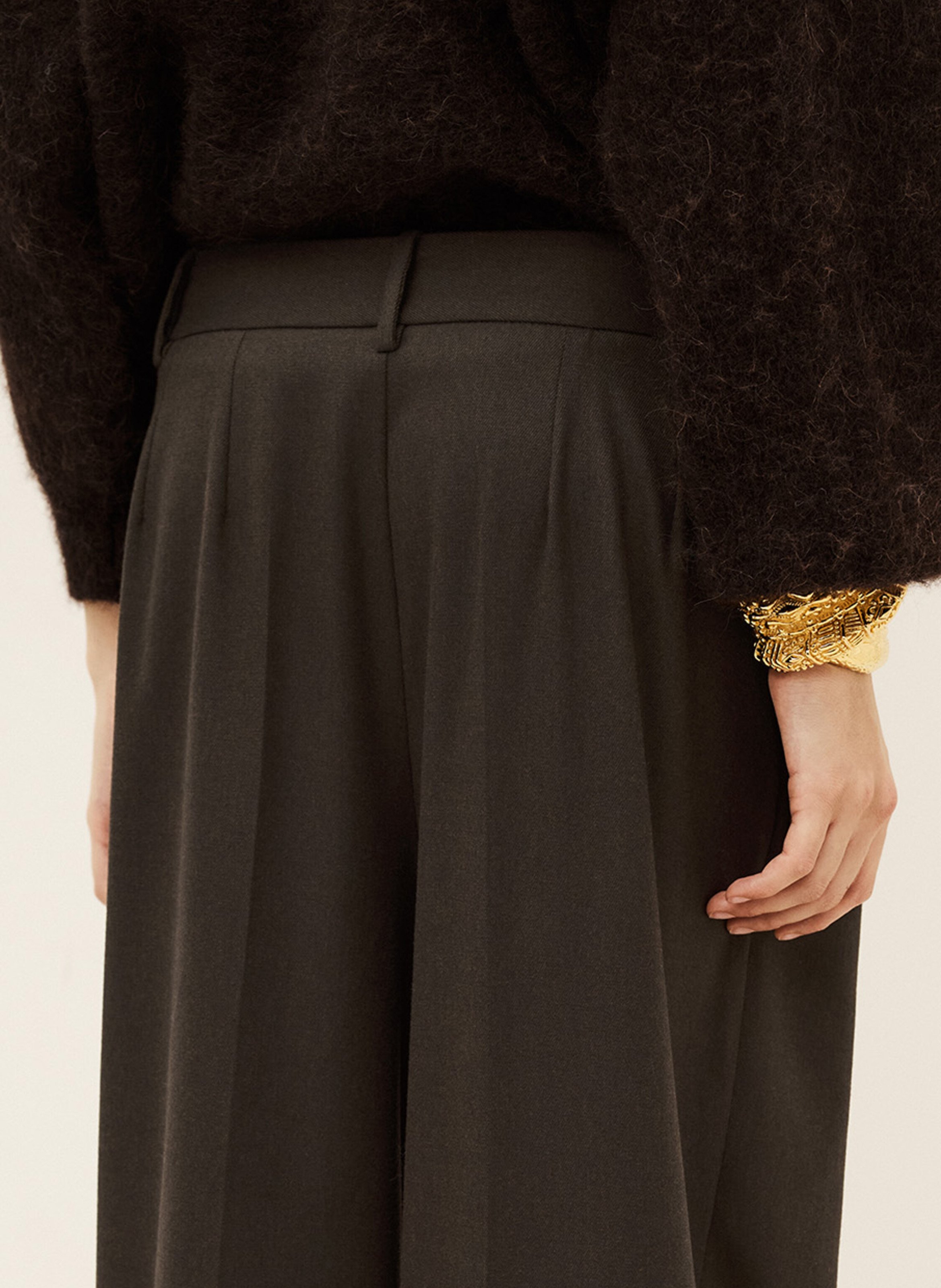 Einfarbige Bundfaltenhose | Braun BA&SH Damen
