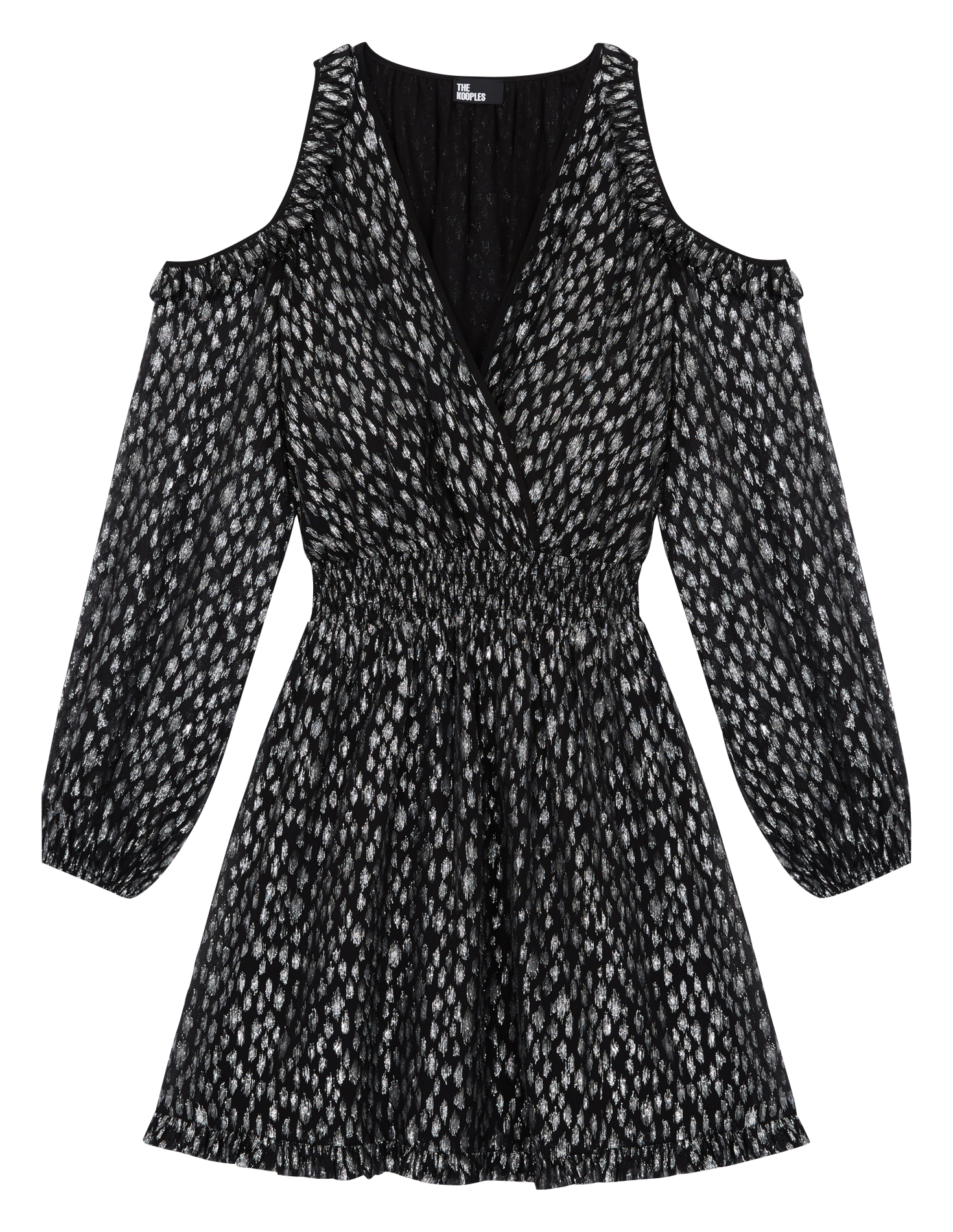 Short metallic viscose dress THE KOOPLES Grey