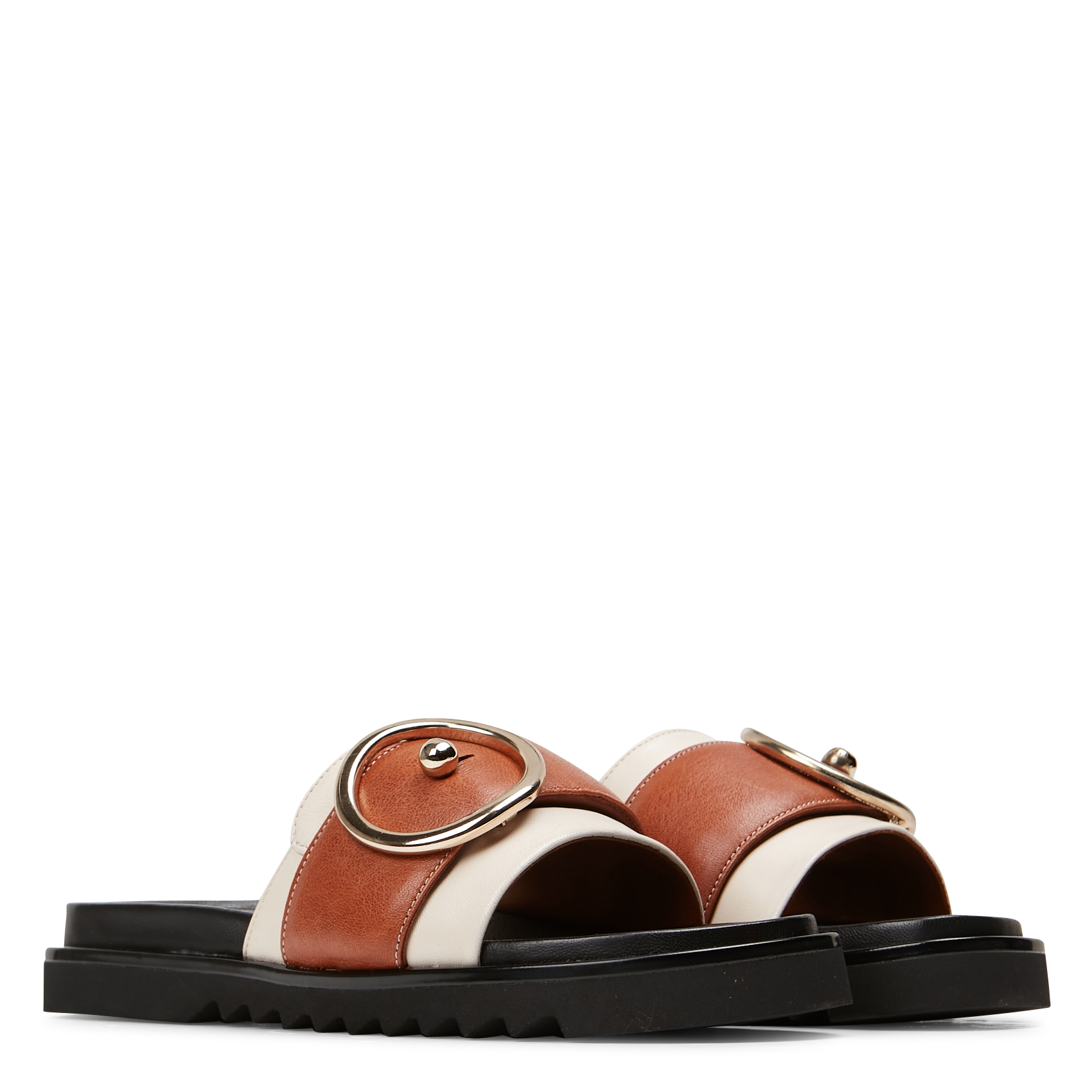 Mules plates en cuir BILLI BI Marron