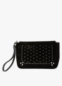 Silver suede clutch sales bag