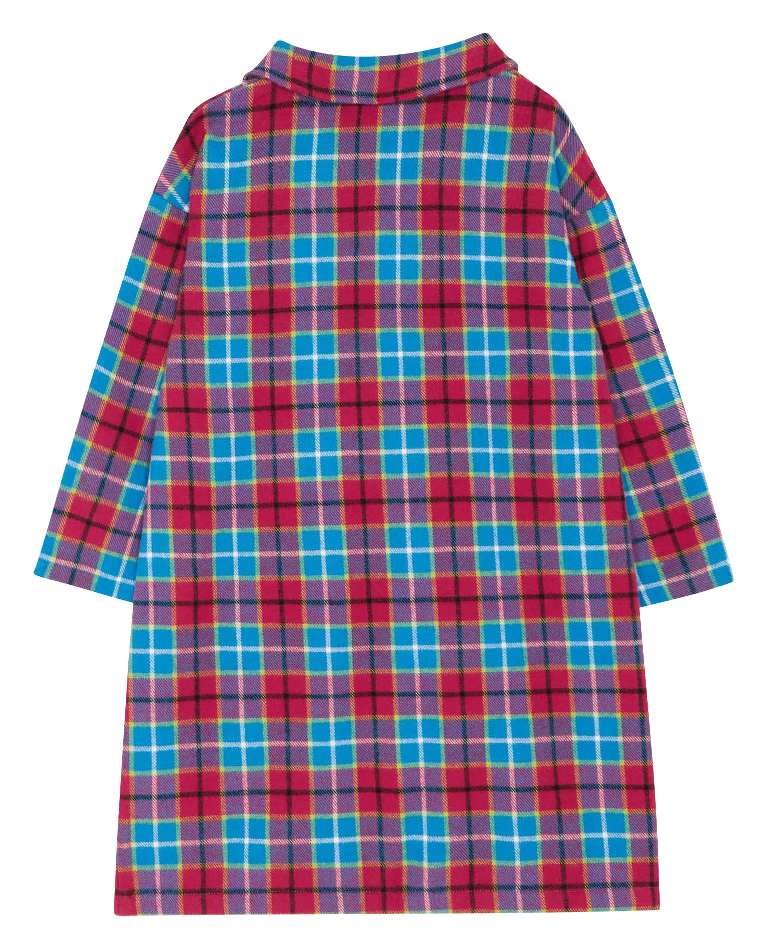 Kariertes Midikleid aus Baumwolle mit klassischem Kragen THE CAMPAMENTO Blau