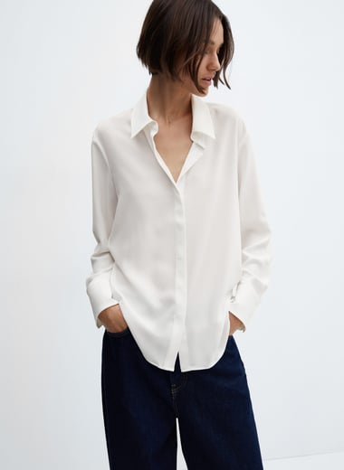 Mango violeta camisas hotsell