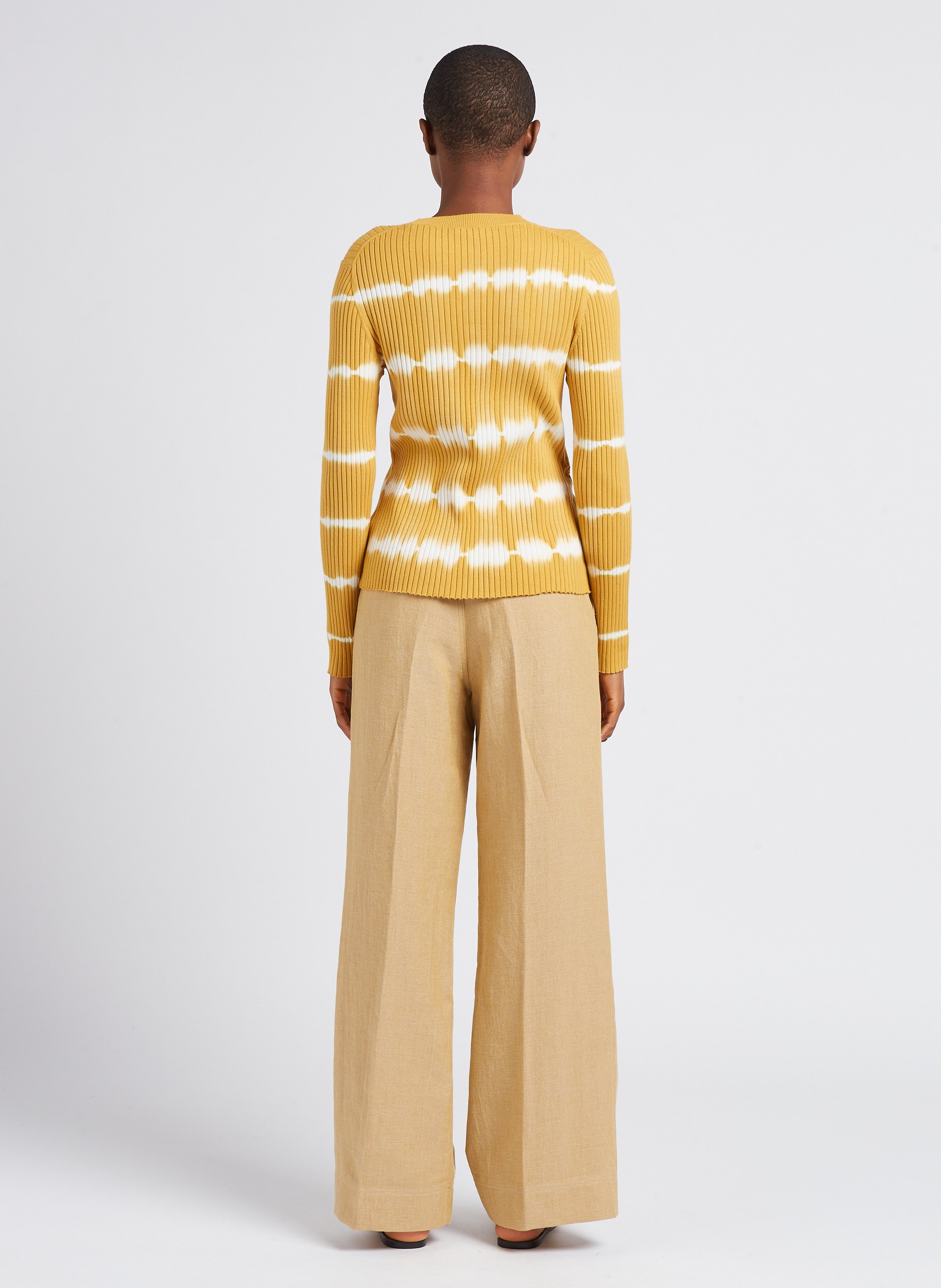 Wide-leg linen pants POMANDERE Golden