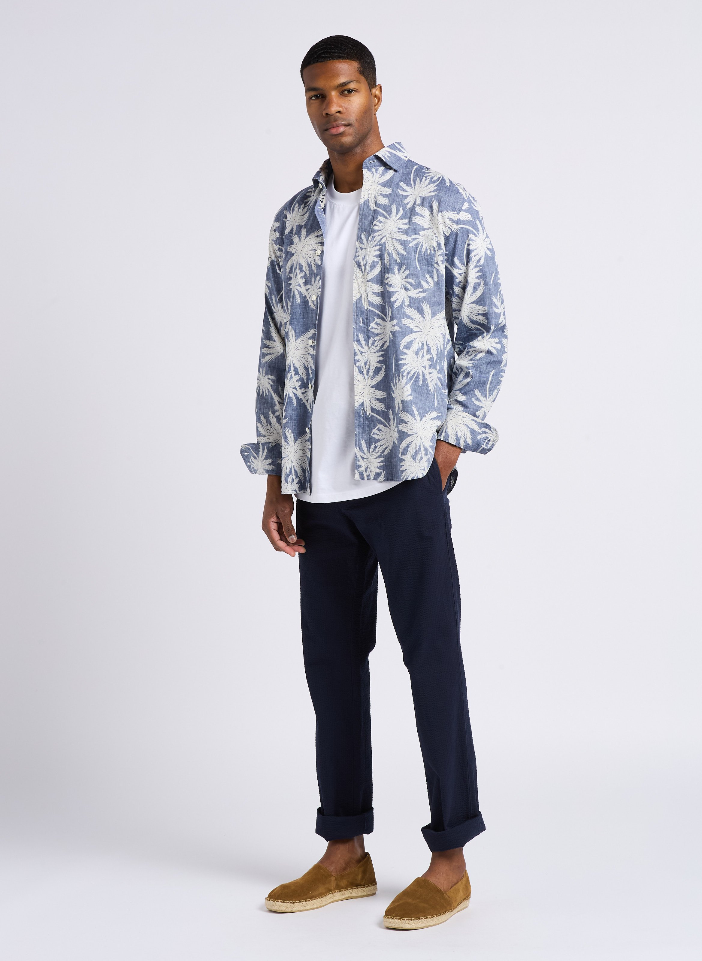 Gerade geschnittene Baumwollhose HARTFORD Blau