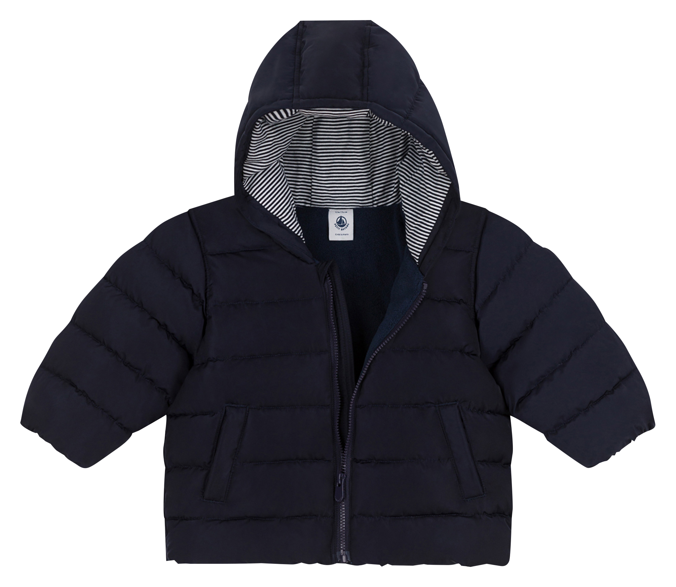 Doudoune droite à capuche PETIT BATEAU Bleu