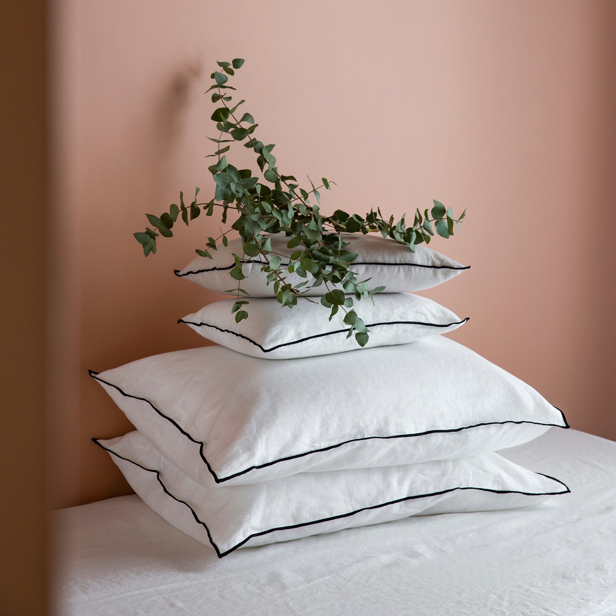 Set of 2 cotton pillowcases MADURA White