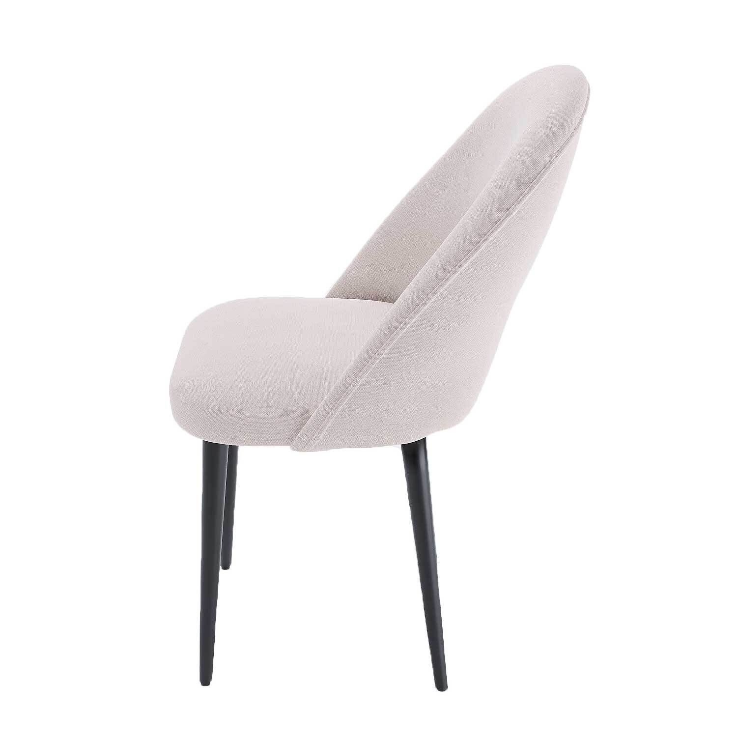 Set of 2 black fabric & metal chairs POTIRON PARIS Beige