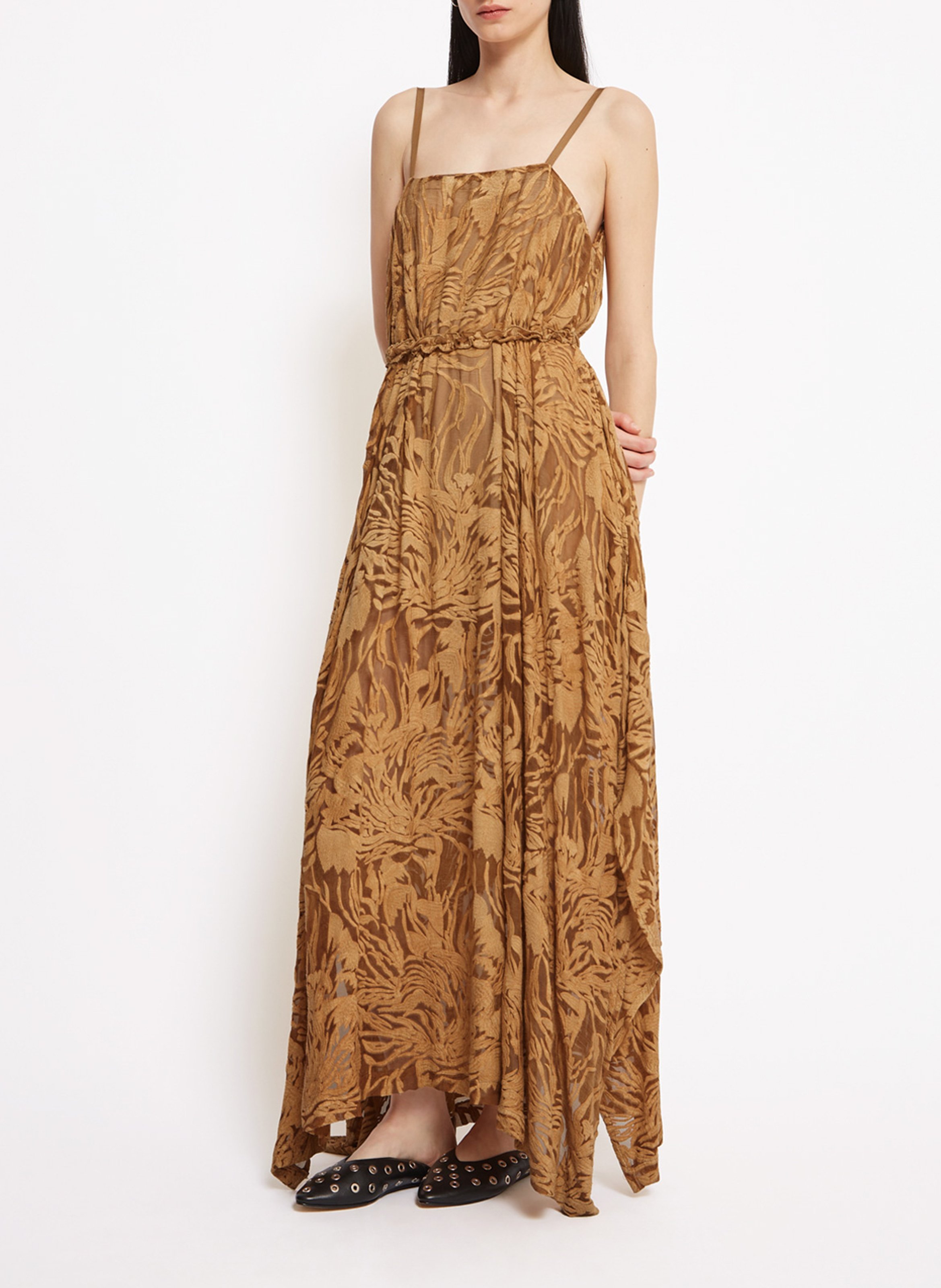 Robe Roseanna En Soie Fleurie - Taille T36 (équivalent S), Motif Floral Multicolore, Longueur Midi, Occasion Très Bon état