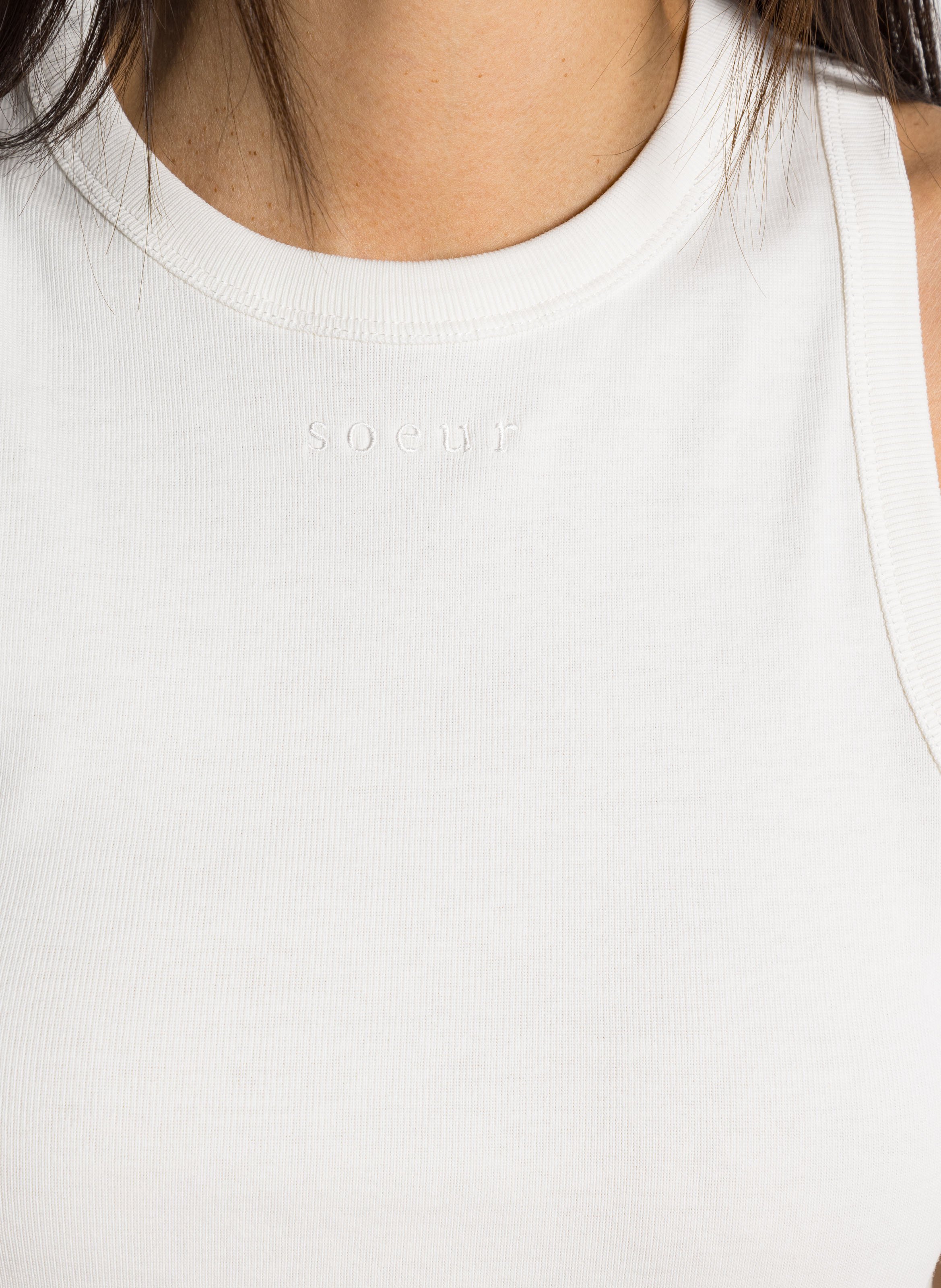 Straight organic cotton tank top SOEUR White