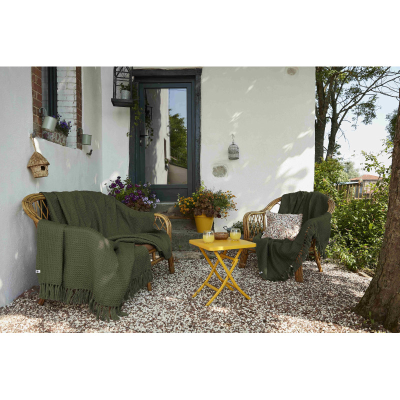 Plaid en coton pur L'EFFET PAPILLON Vert