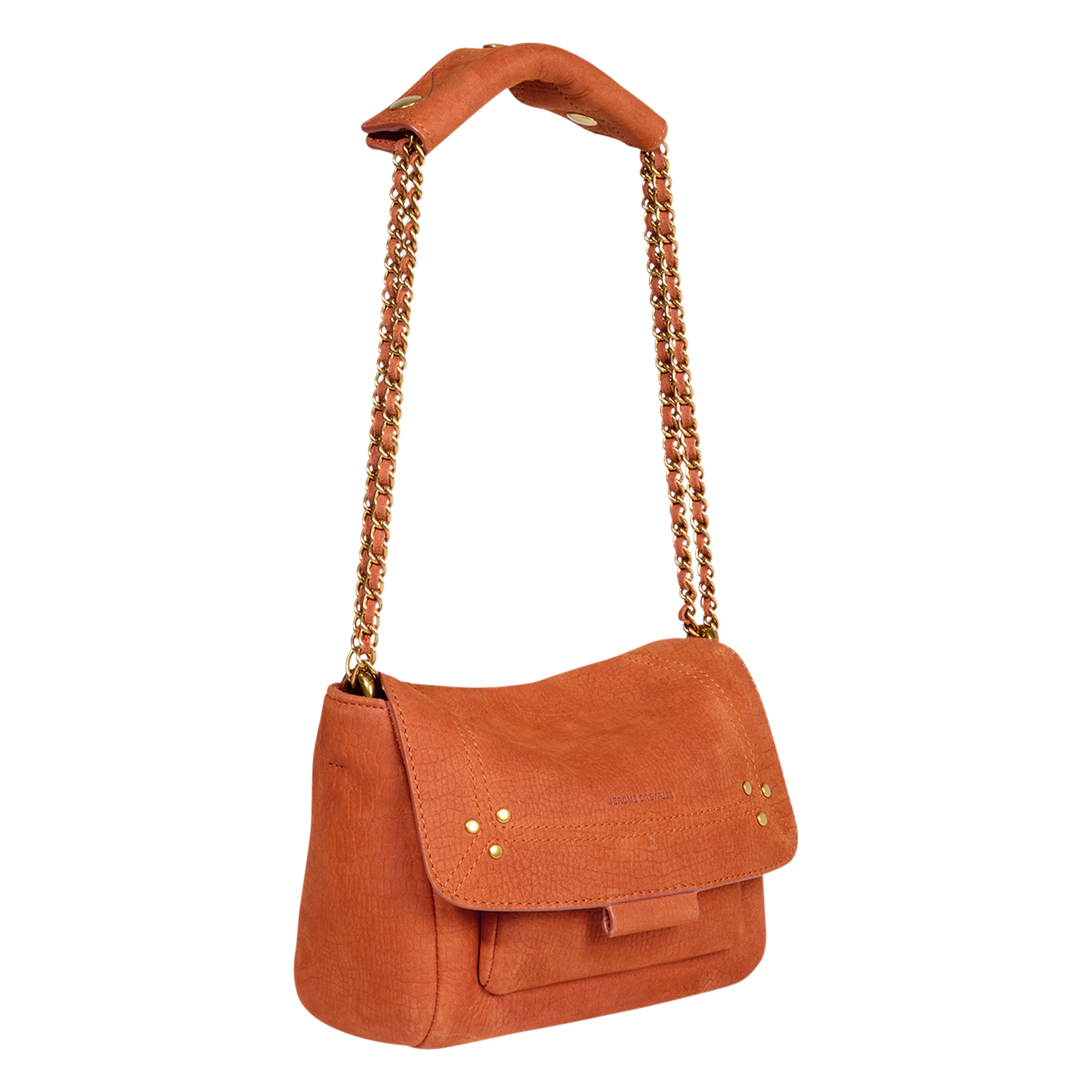 Sac bandoulière en cuir velours JEROME DREYFUSS Orange