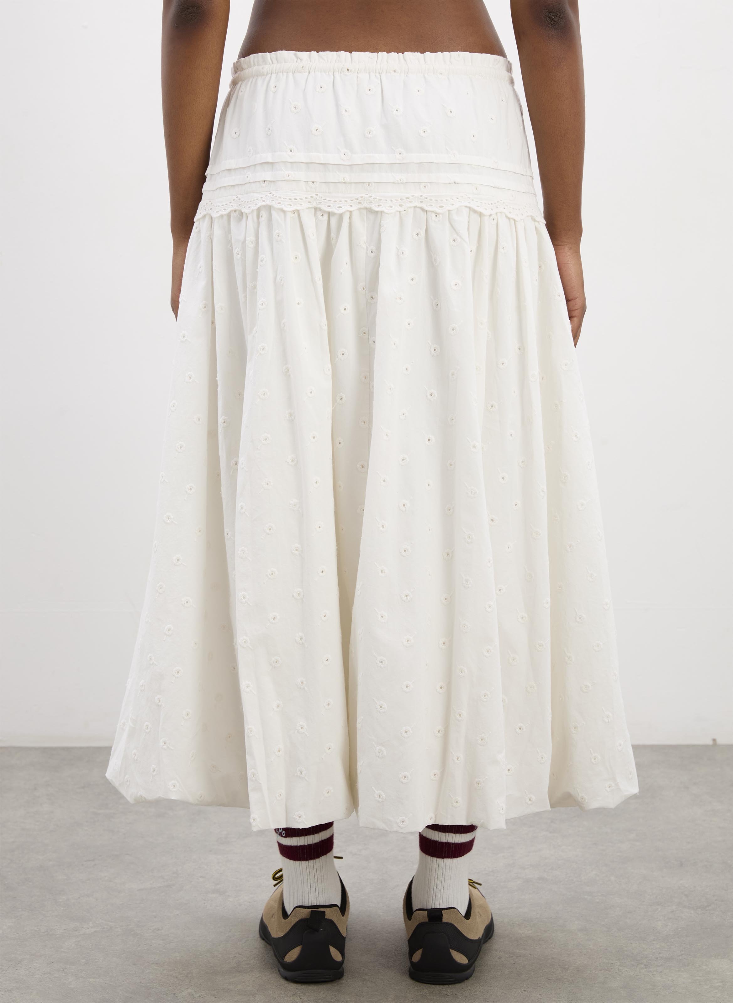 Organic cotton midi skirt DAMSON MADDER White