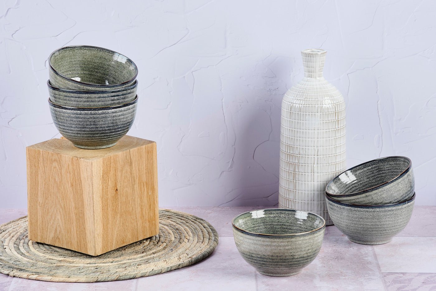 Bol zen ø14cm - 6 pièces - natural BJORN Gris