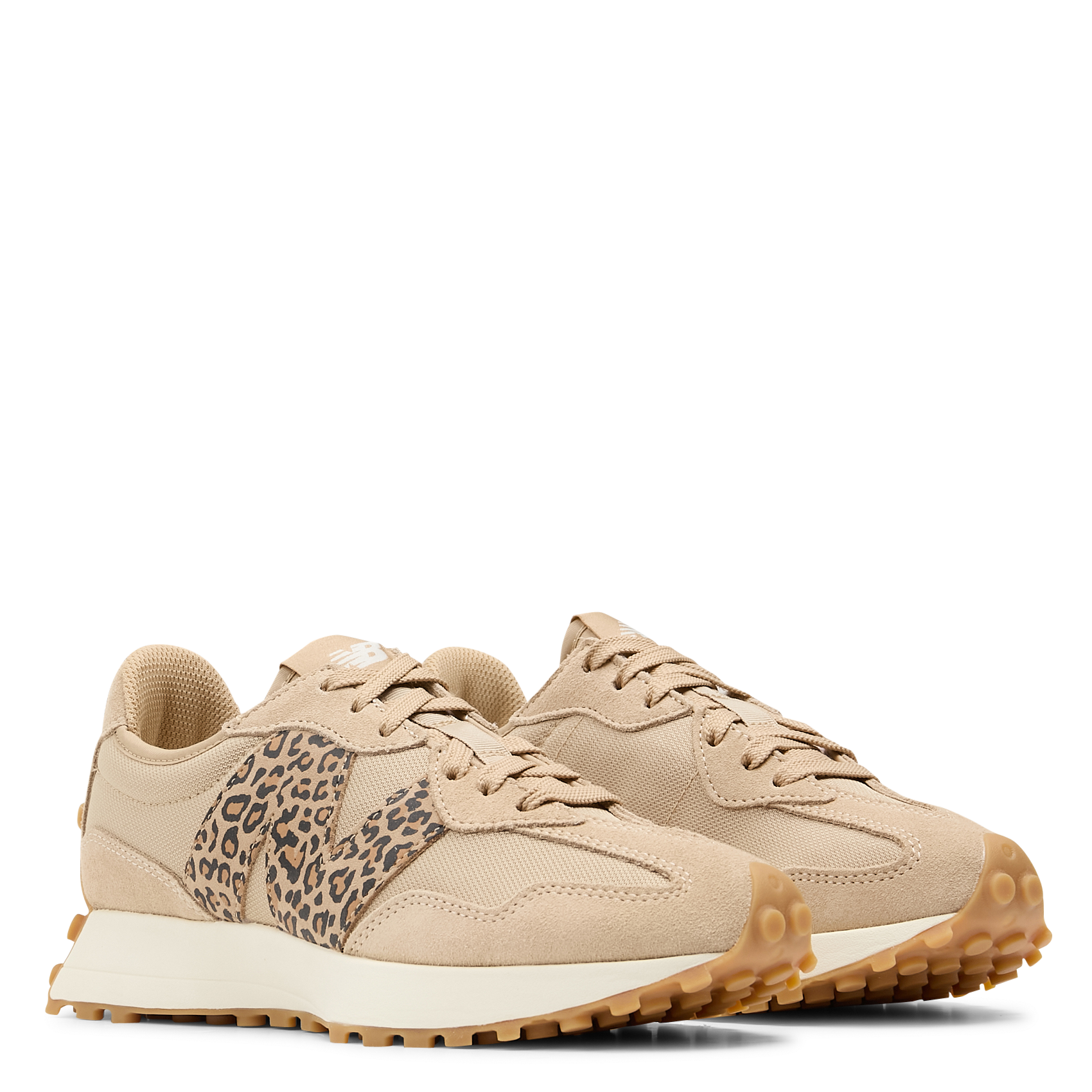 Low-top leather mix sneakers NEW BALANCE Beige