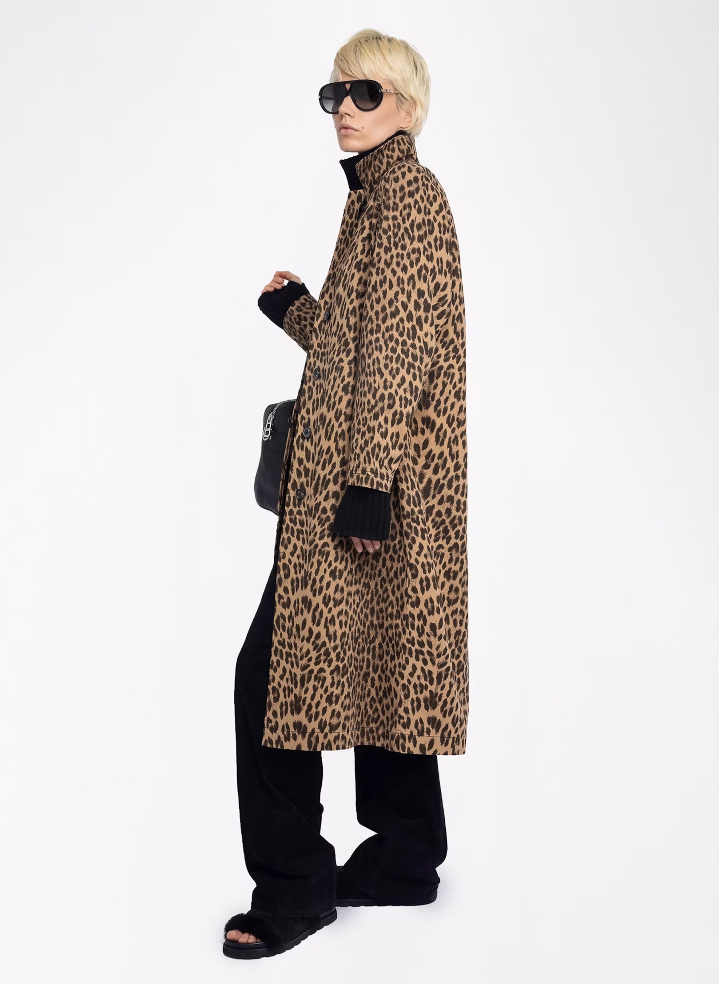 Manteau col classique léopard ZADIG&VOLTAIRE Marron