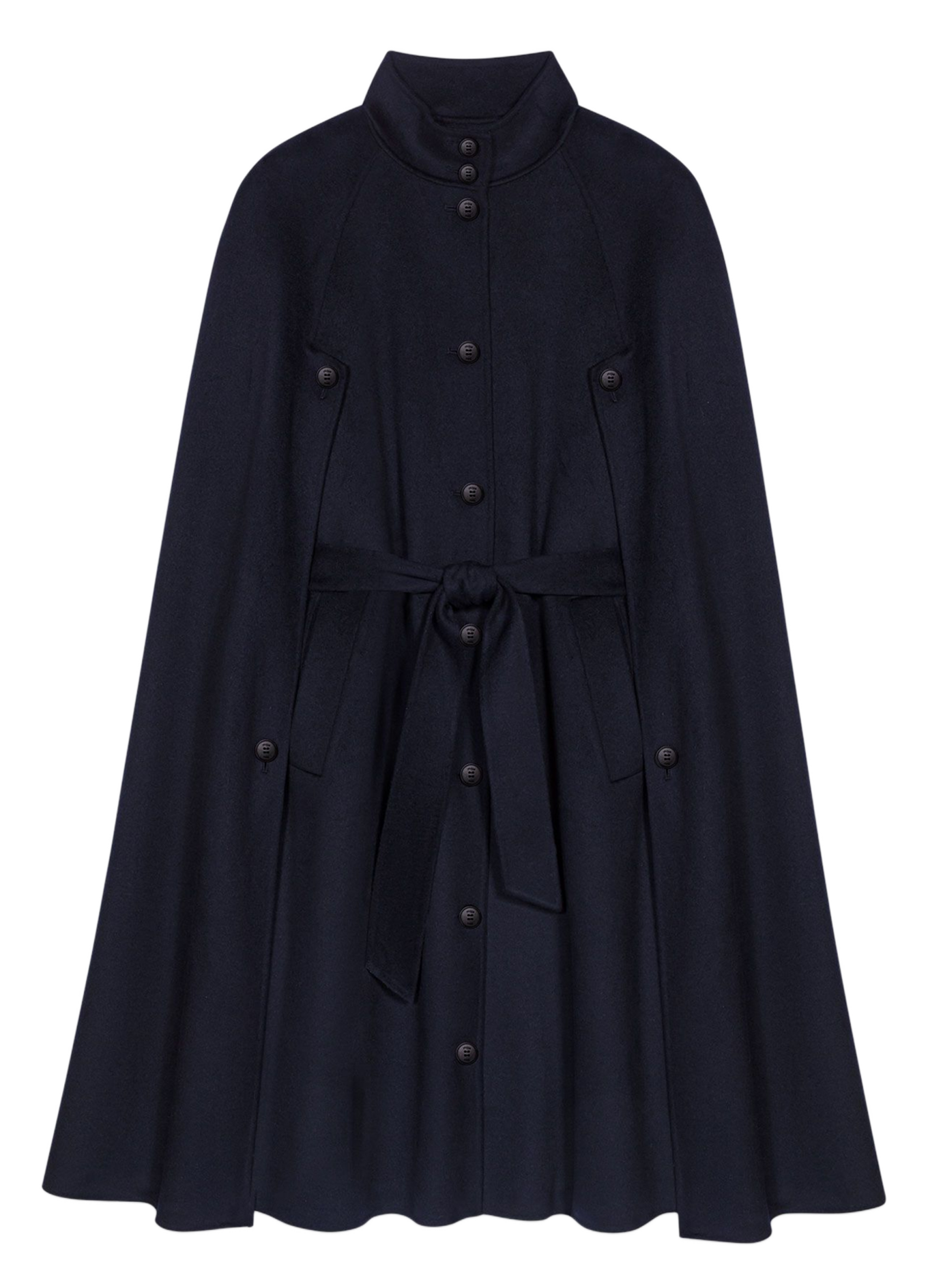 Cape col montant en laine MAJE Bleu