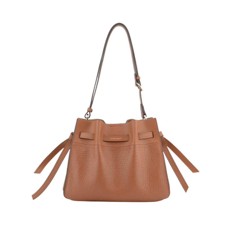 Shoulder bag - cowhide leather POURCHET Brown
