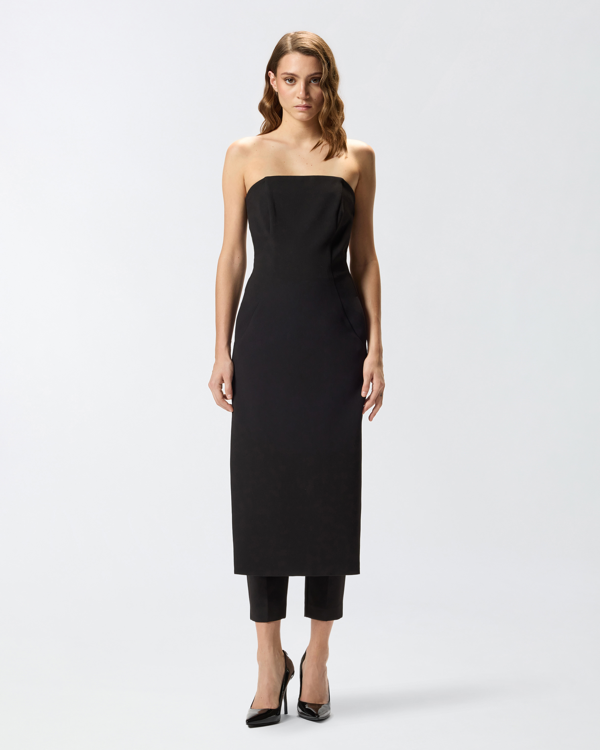 One-piece jumpsuit with skirt front effect. PINKO Black