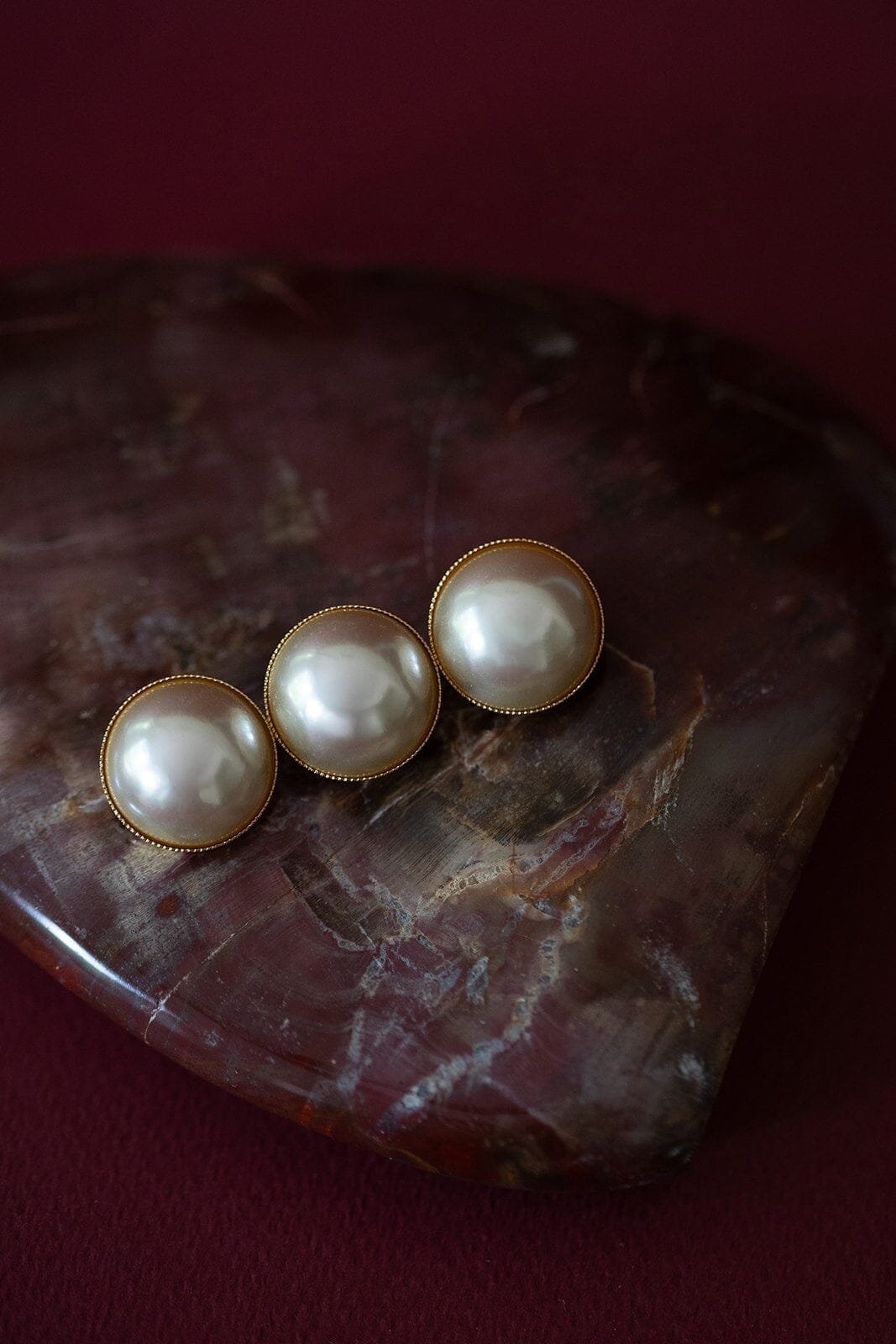 Maxi silver-plated pearl brooch MONSIEUR SIMONE Golden