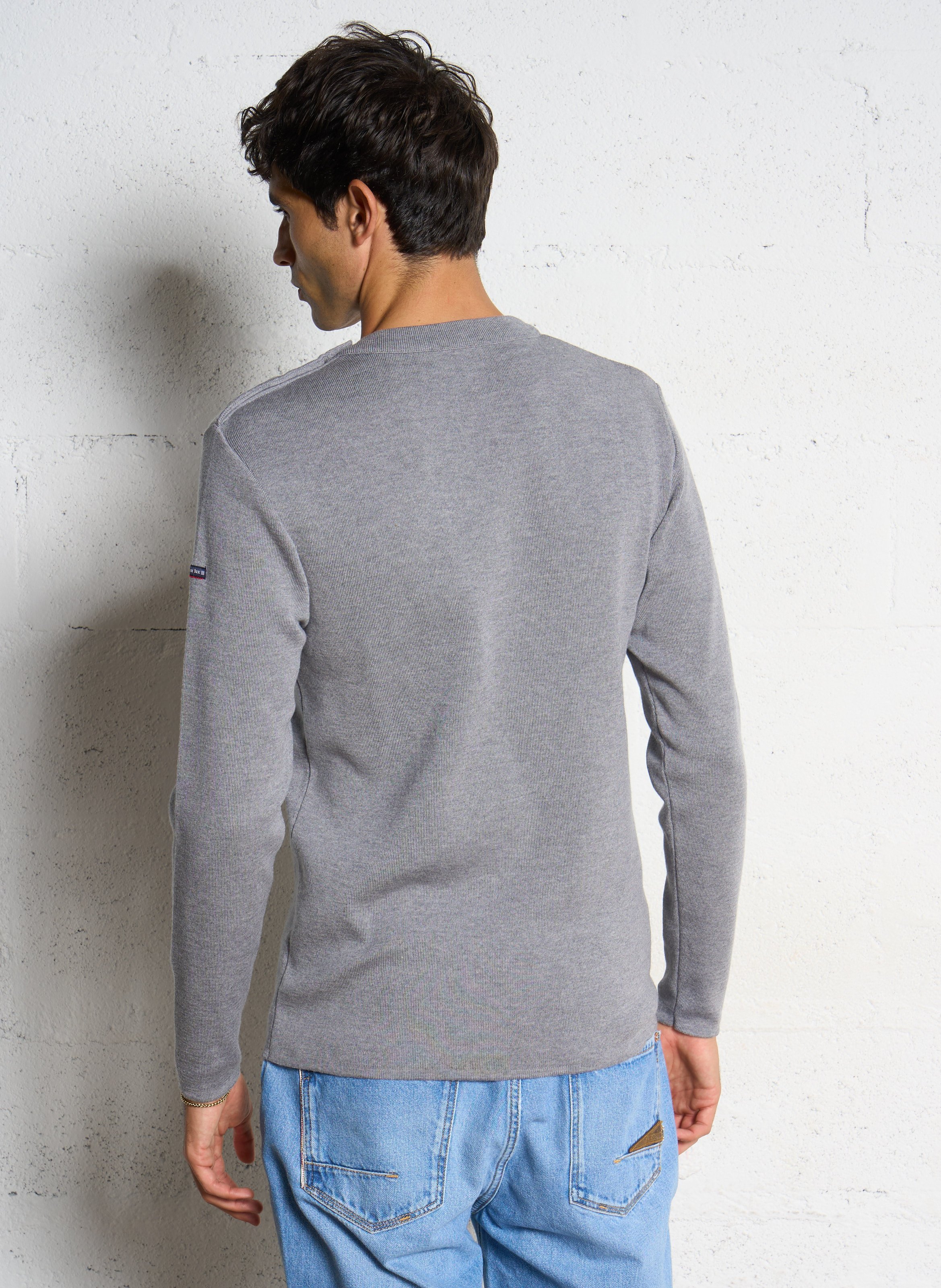 Rundhalspullover aus Wolle, Regular Fit ARMOR LUX Grau