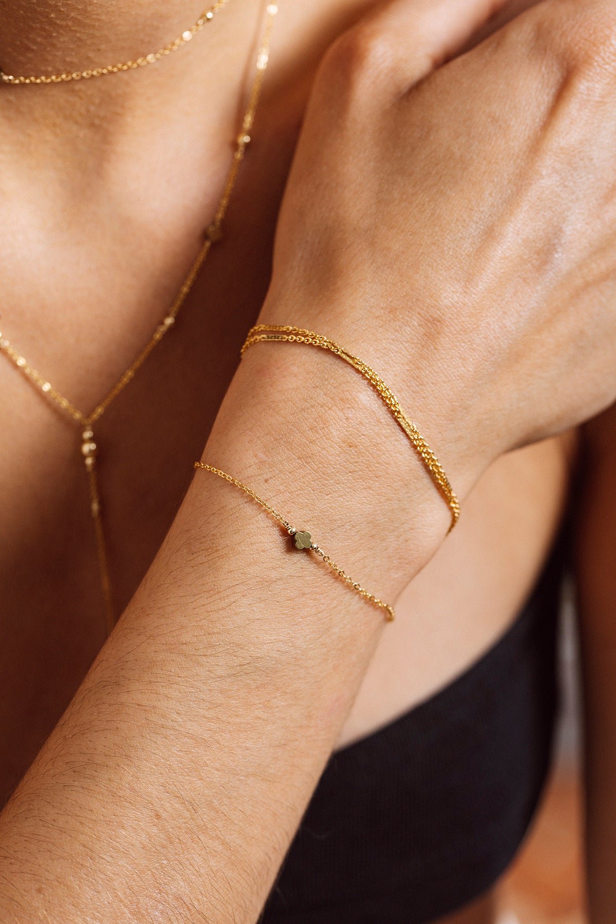 Bracelet Amaya - Pyrite Clover YAY Golden