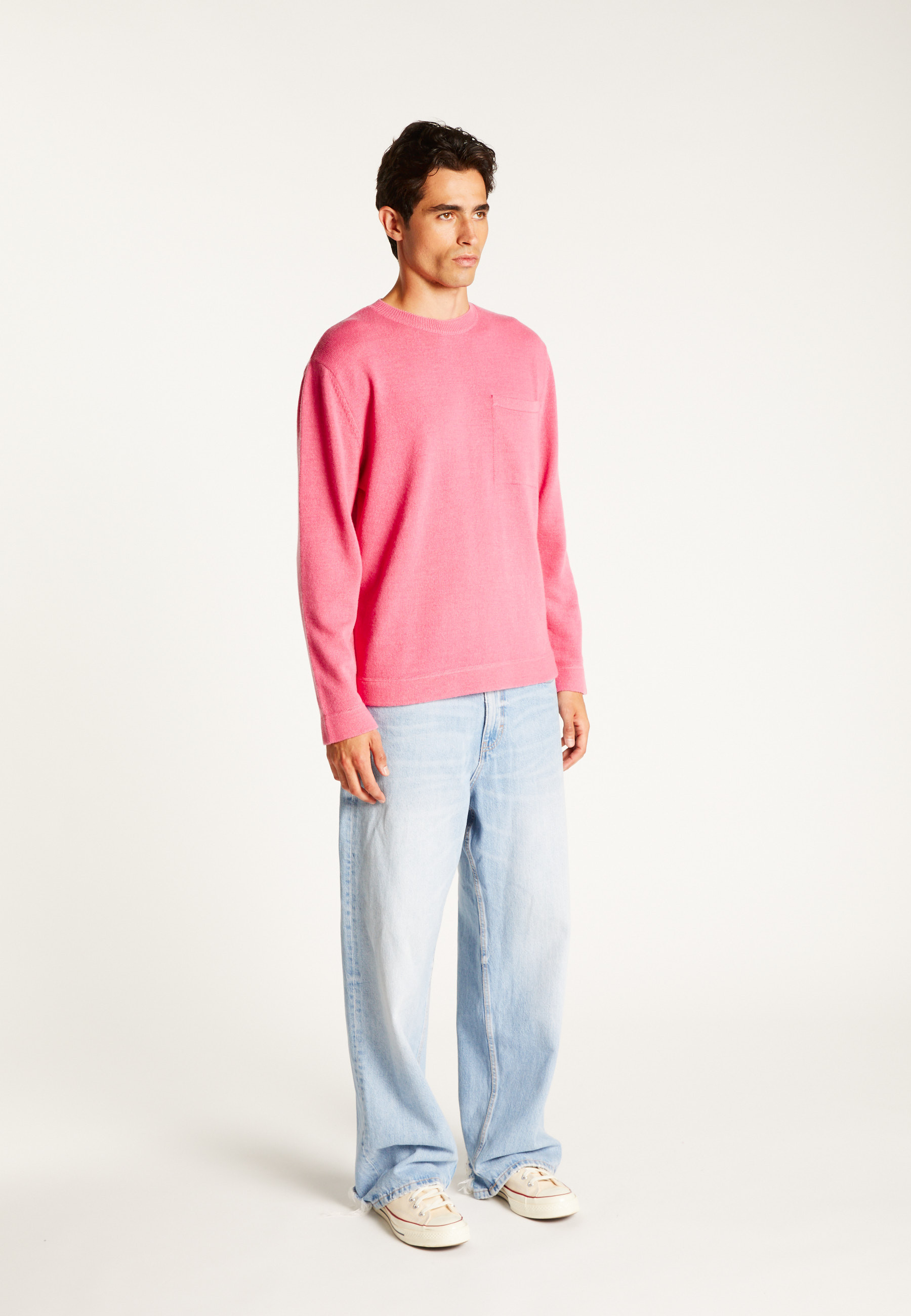 Abidjan wool round-neck sweater MAISON MONTAGUT Pink