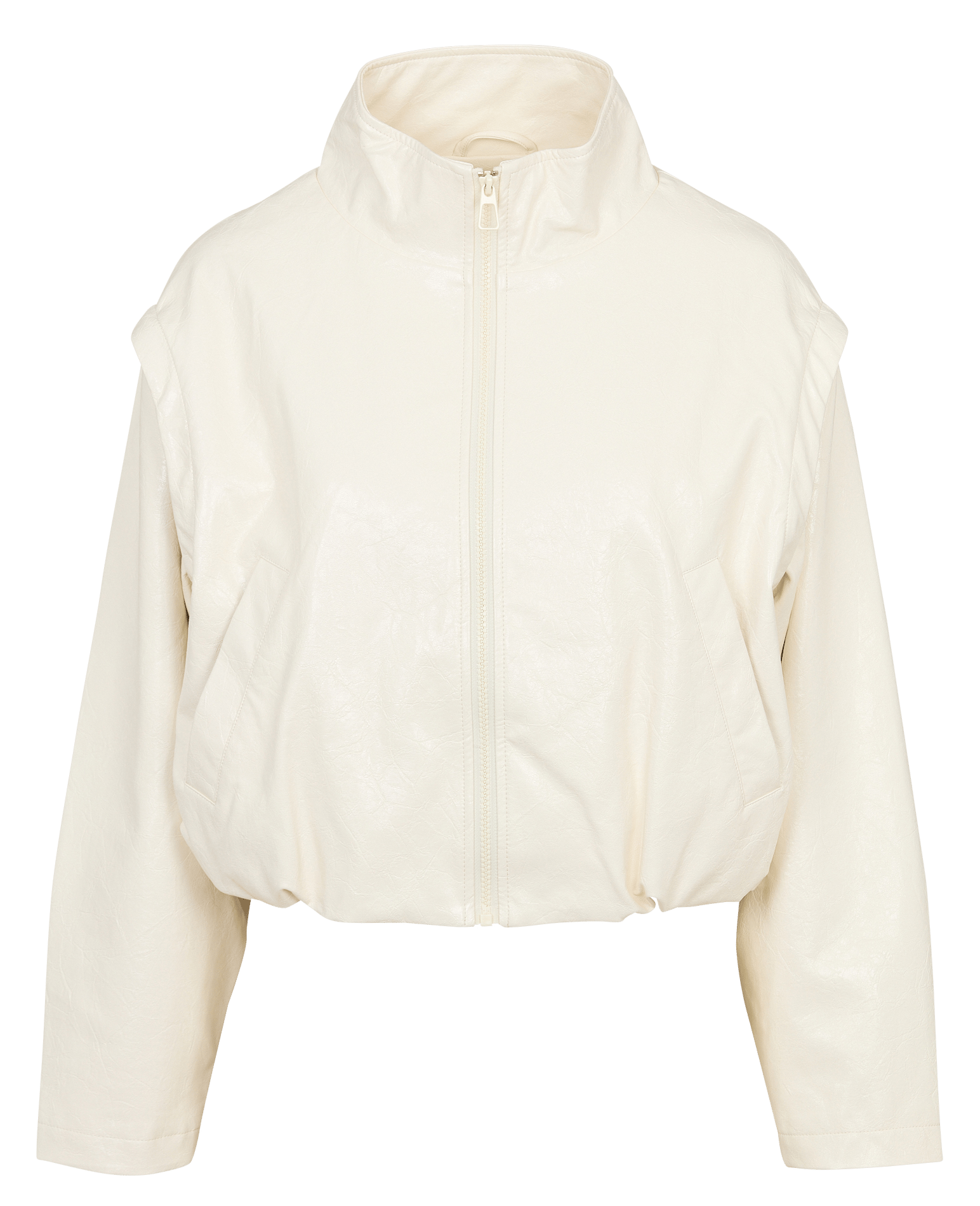 Oversize-Blouson mit Stehkragen Weiss